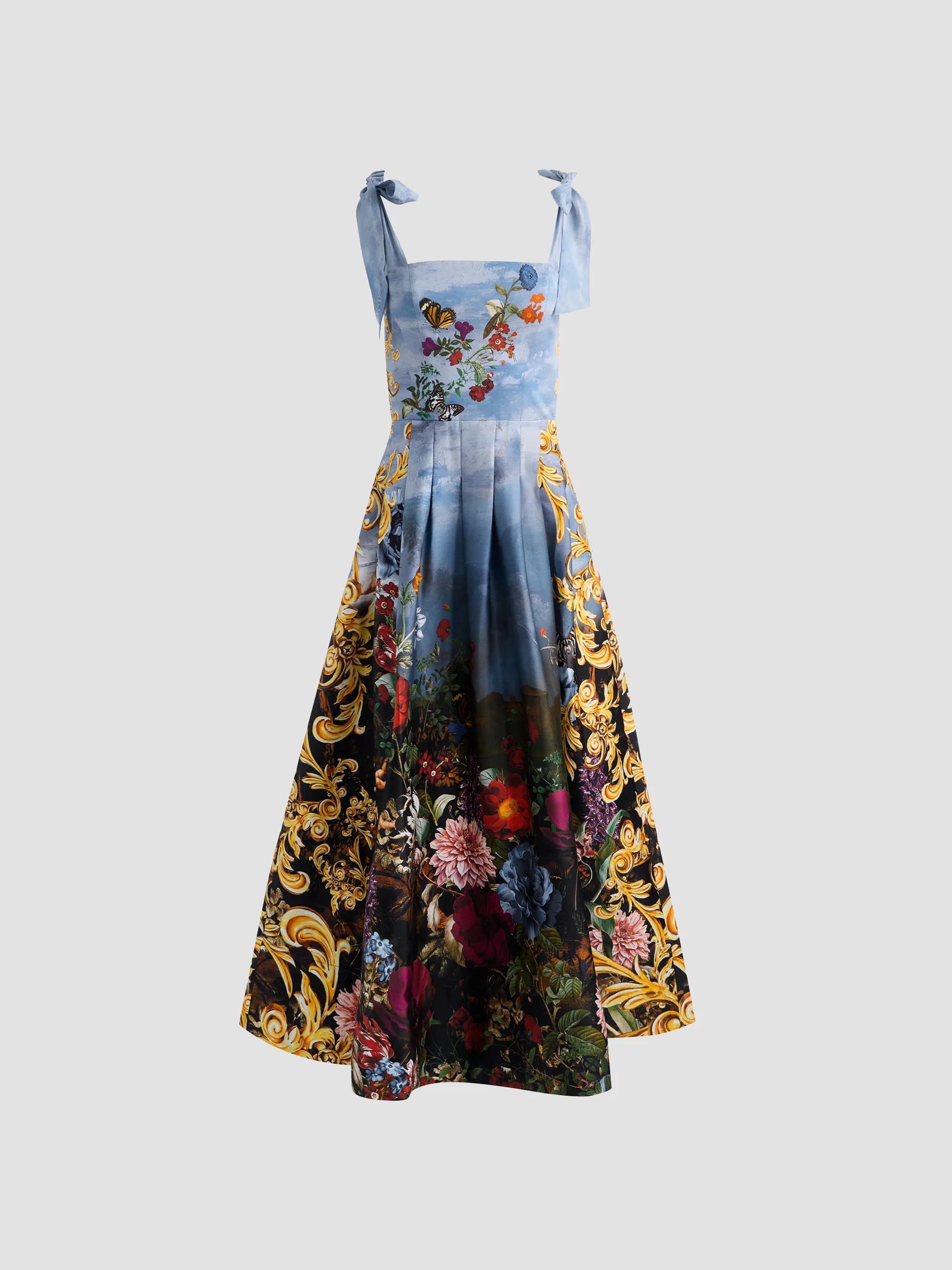 ALICE + OLIVIA Guinevere Stretch-Cotton Bustier Maxi Dress | Saks