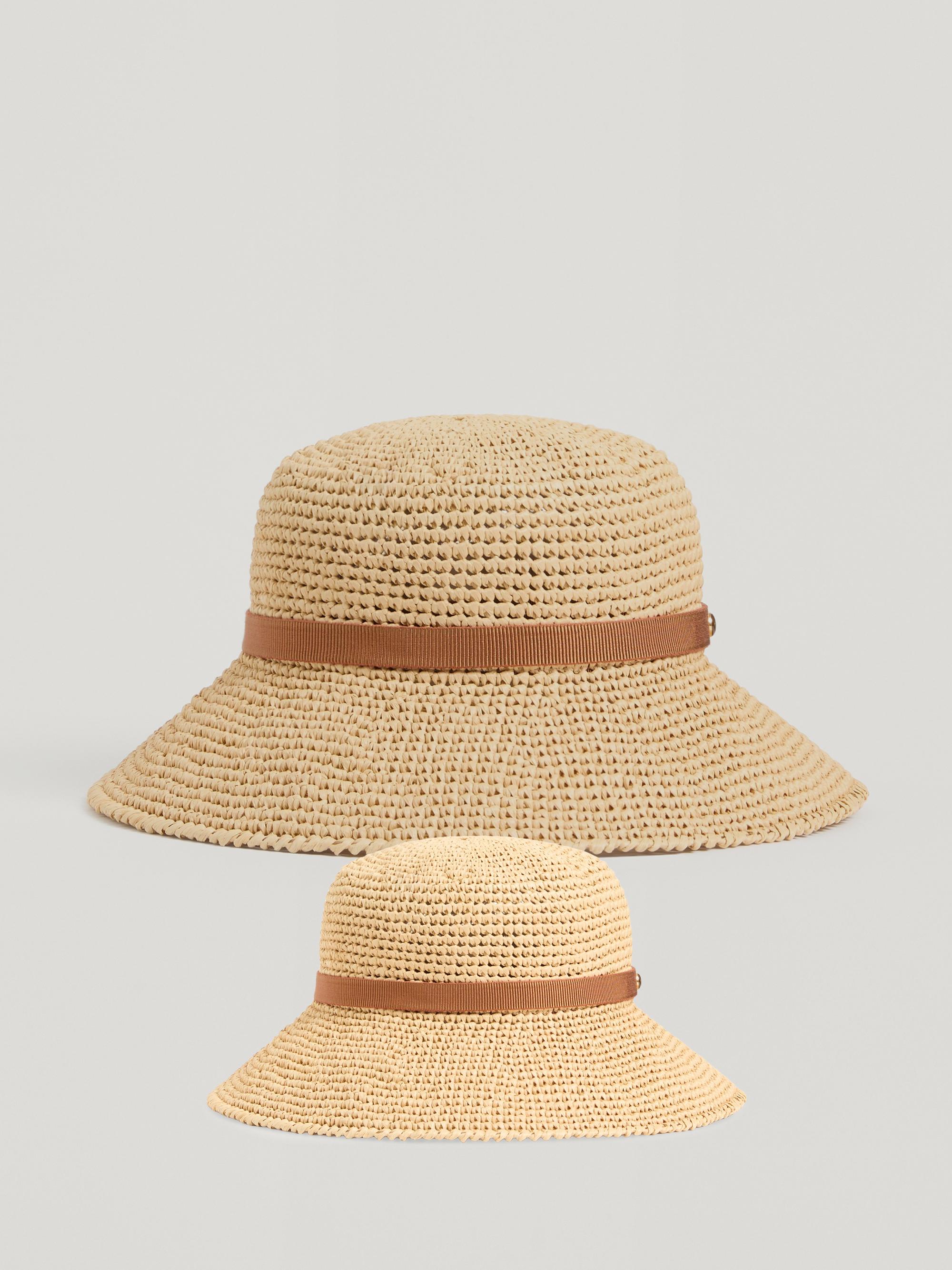 Valentino Garavani Women's Vlogo Signature Foldable Straw Bucket Hat - Natural Saddle Brown - Women's Accessories