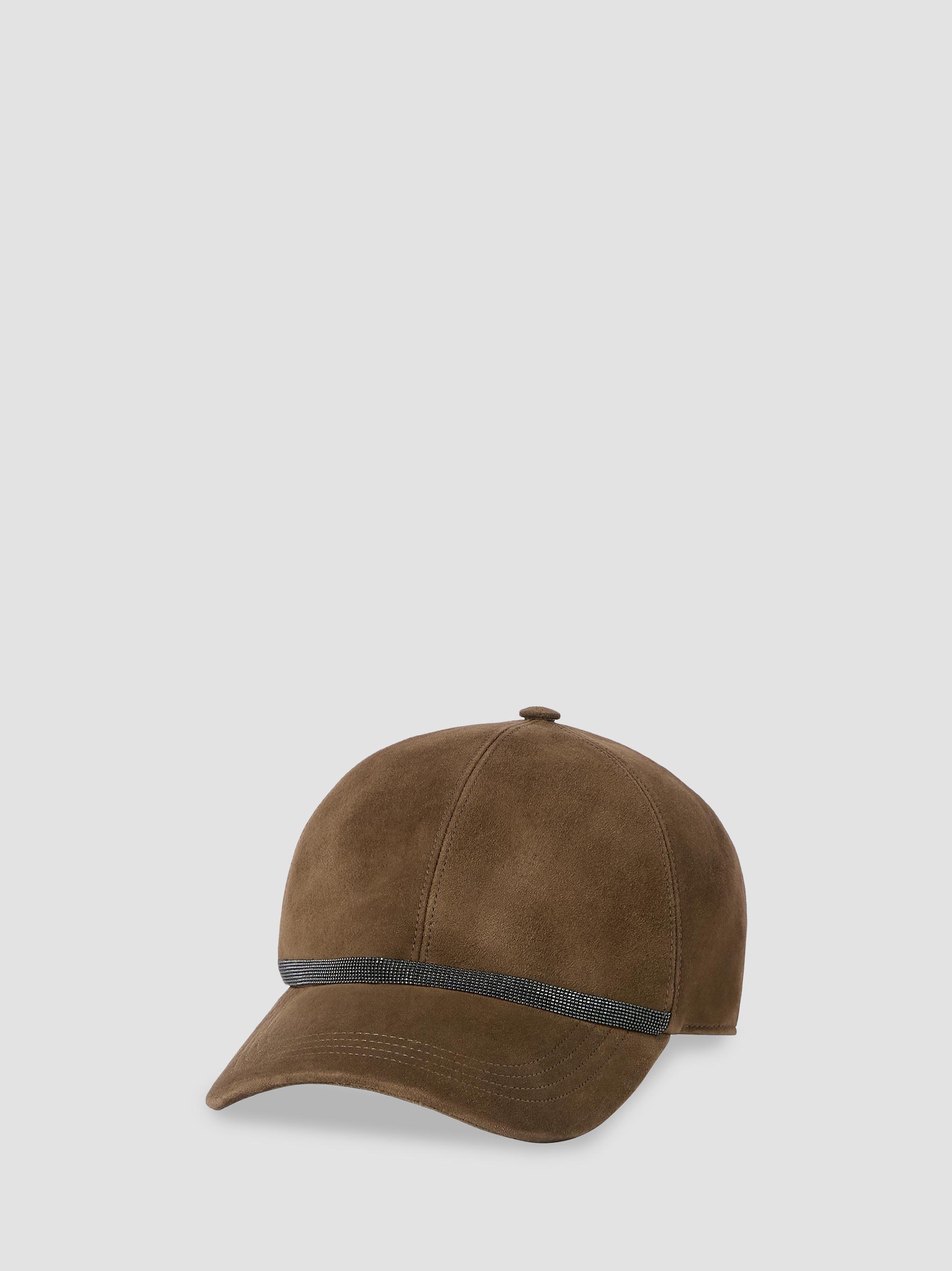Brunello Cucinelli Women's Suede Baseball Cap with Shiny Band - Green | Thumbnail 4