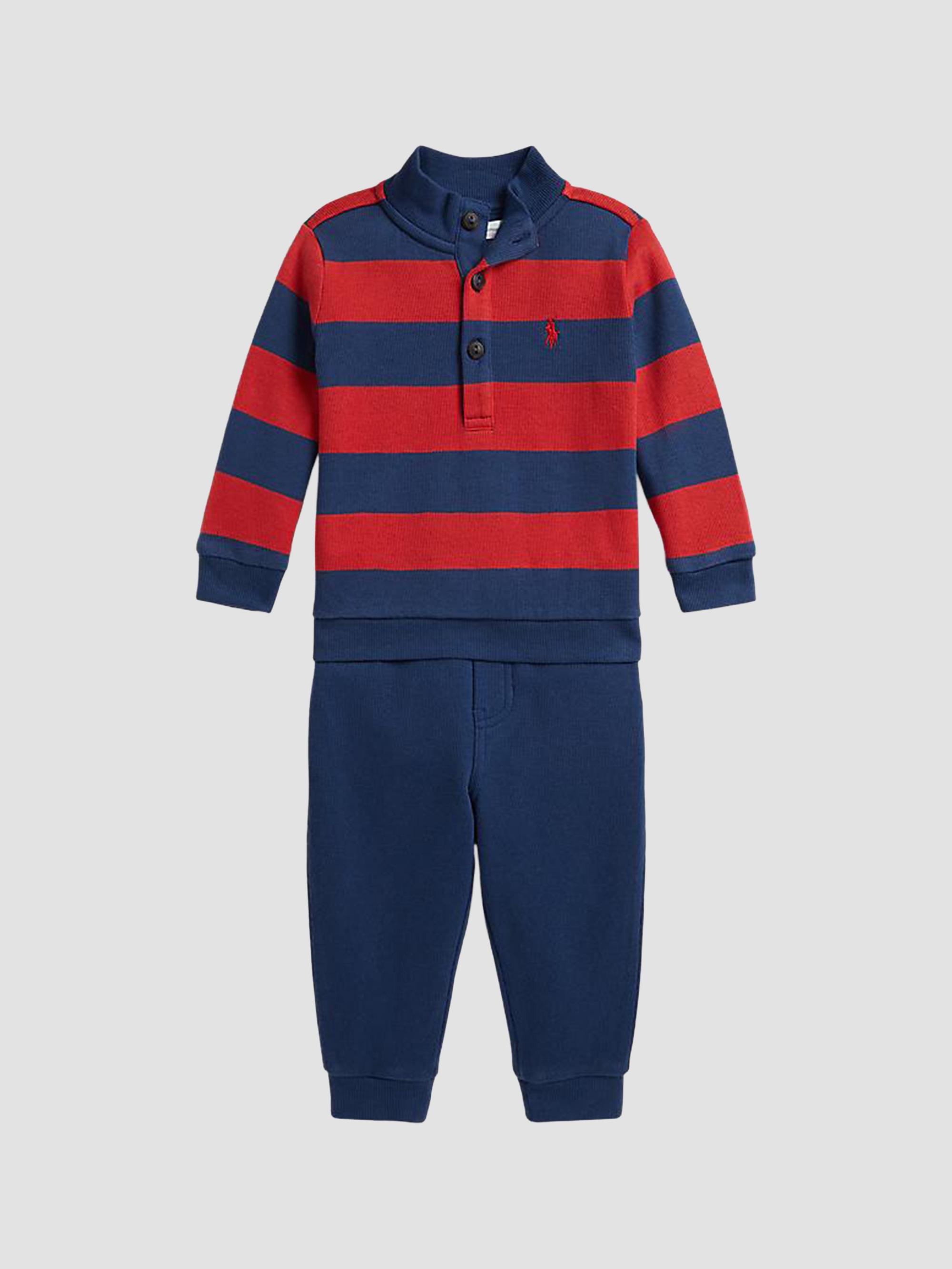 Polo Ralph Lauren Baby Boy's Striped Pullover & Joggers Set - Red Multi 9 Months | Thumbnail 4