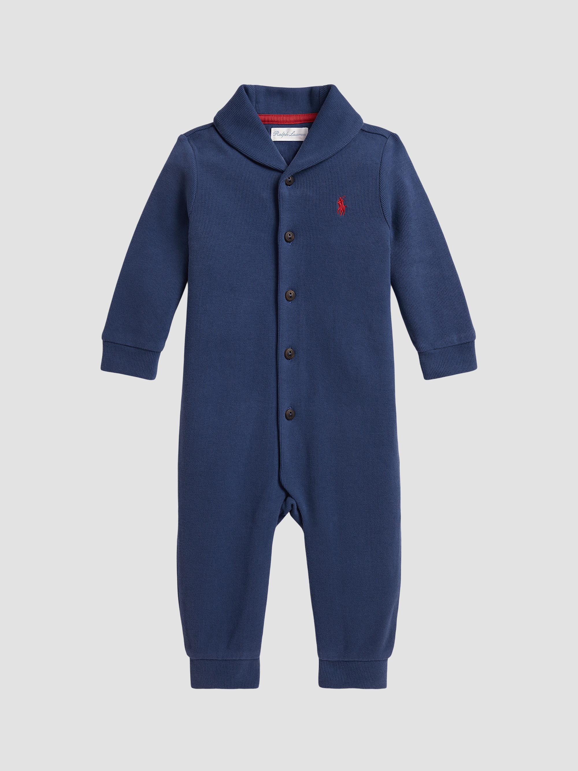 Polo Ralph Lauren Baby Boy's Cotton Shawl Coveralls - Night Navy 9 Months | Thumbnail 3