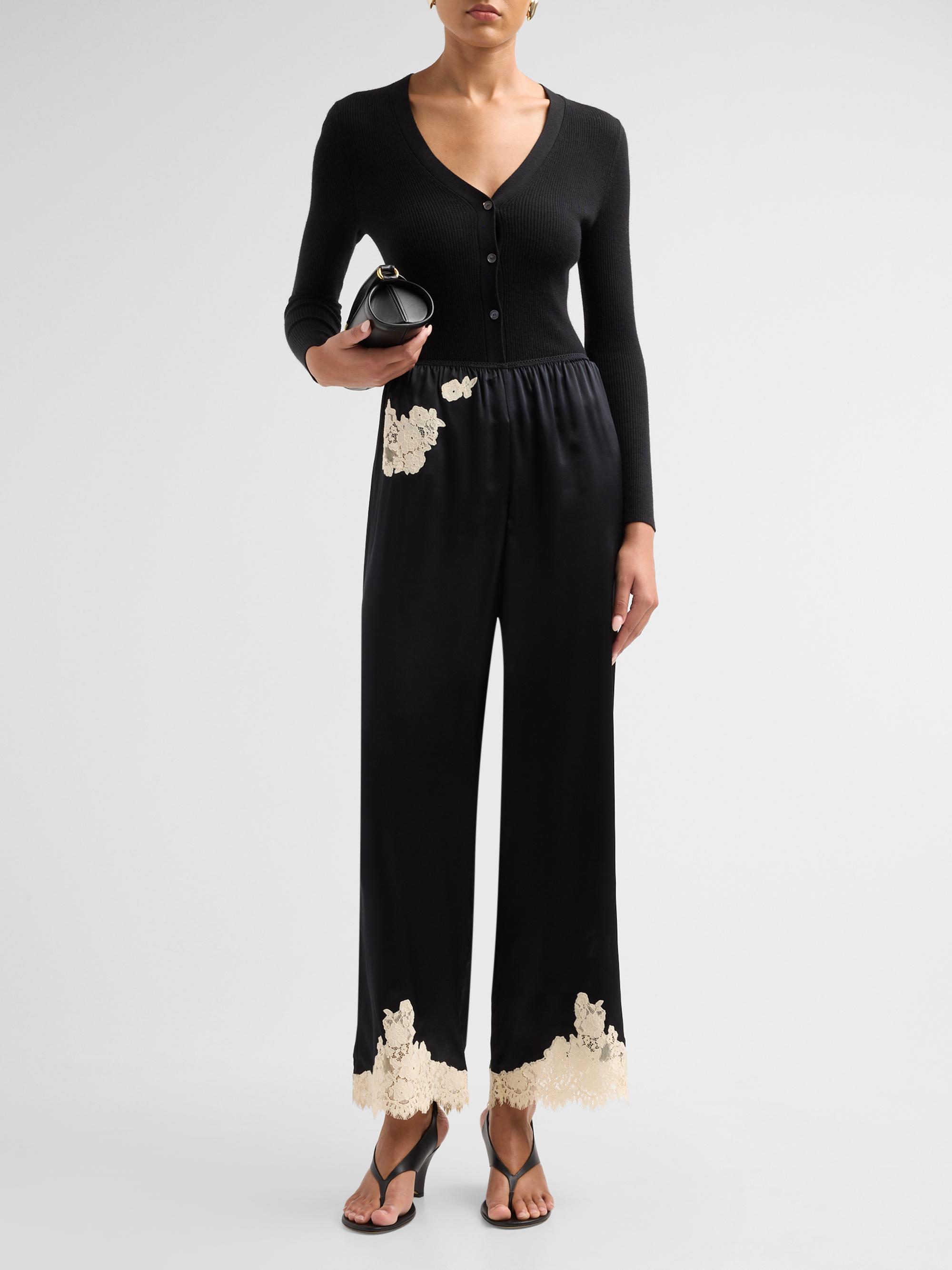 トップス dium. Lace Docking Cotton Tops Pants DÔEN Lavon Lace-Trim Silk Pants | Saks Fifth Avenue