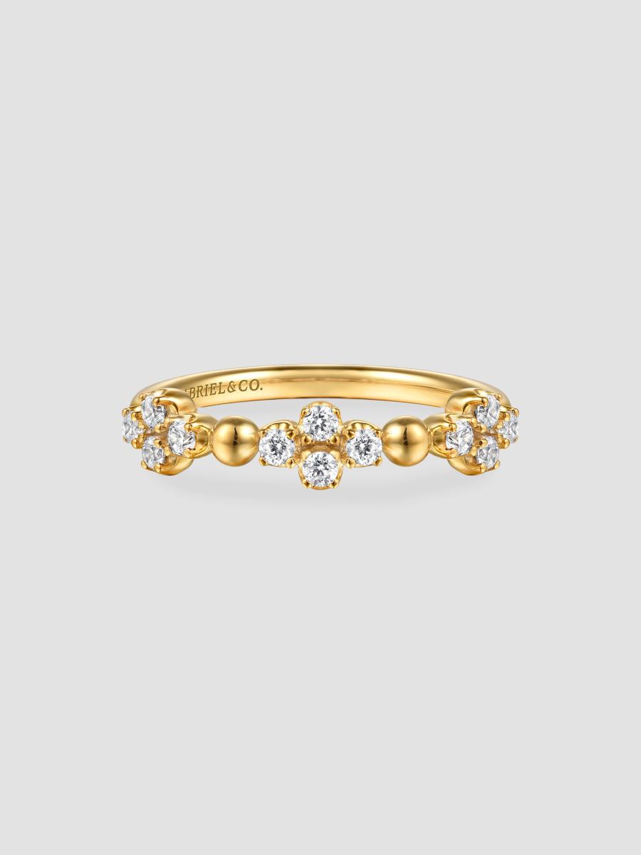 Gabriel & Co. Women's Bujukan 14k Yellow Gold & 0.25 Tcw Diamond Band Ring