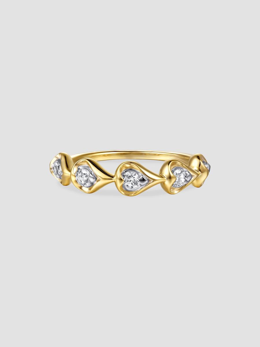 Gabriel & Co. Women's Contemporary Buttercup Two-tone 14k Gold & 0.25 Tcw Diamond Stackable Ring In Yellow Gold