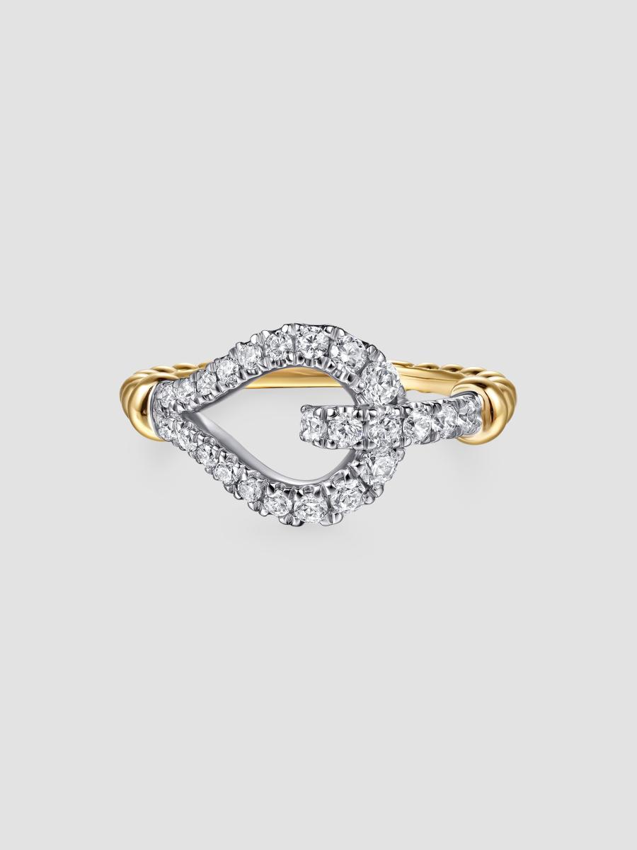 Gabriel & Co. Women's Strides 14k Yellow Gold & 0.50 Tcw Diamond Stirrup Ring