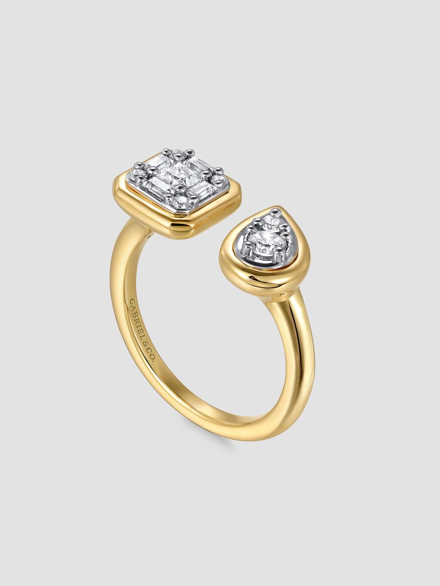 Gabriel & Co. Women's Contemporary 14k White & Yellow Gold & 0.40 Tcw Diamond Open Ring