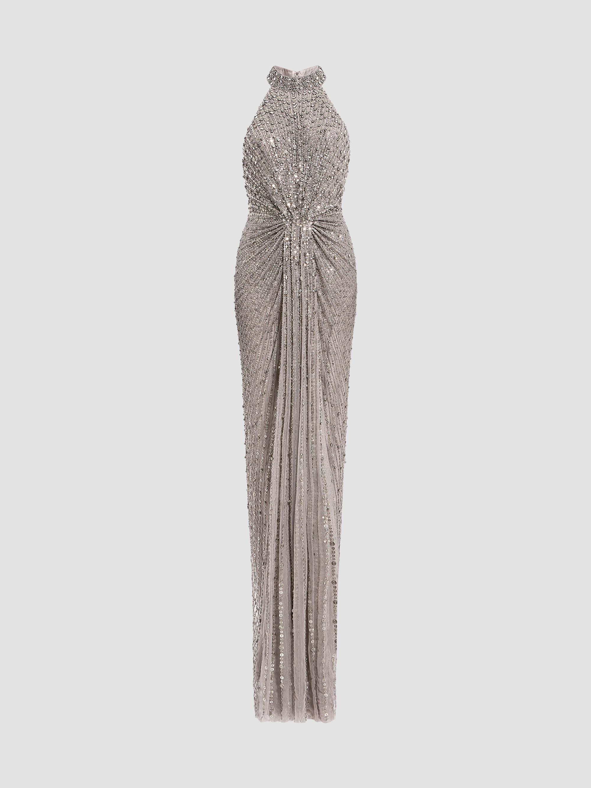 Jenny Packham Whisper Sequin-Embellished Halter Gown | Saks Fifth