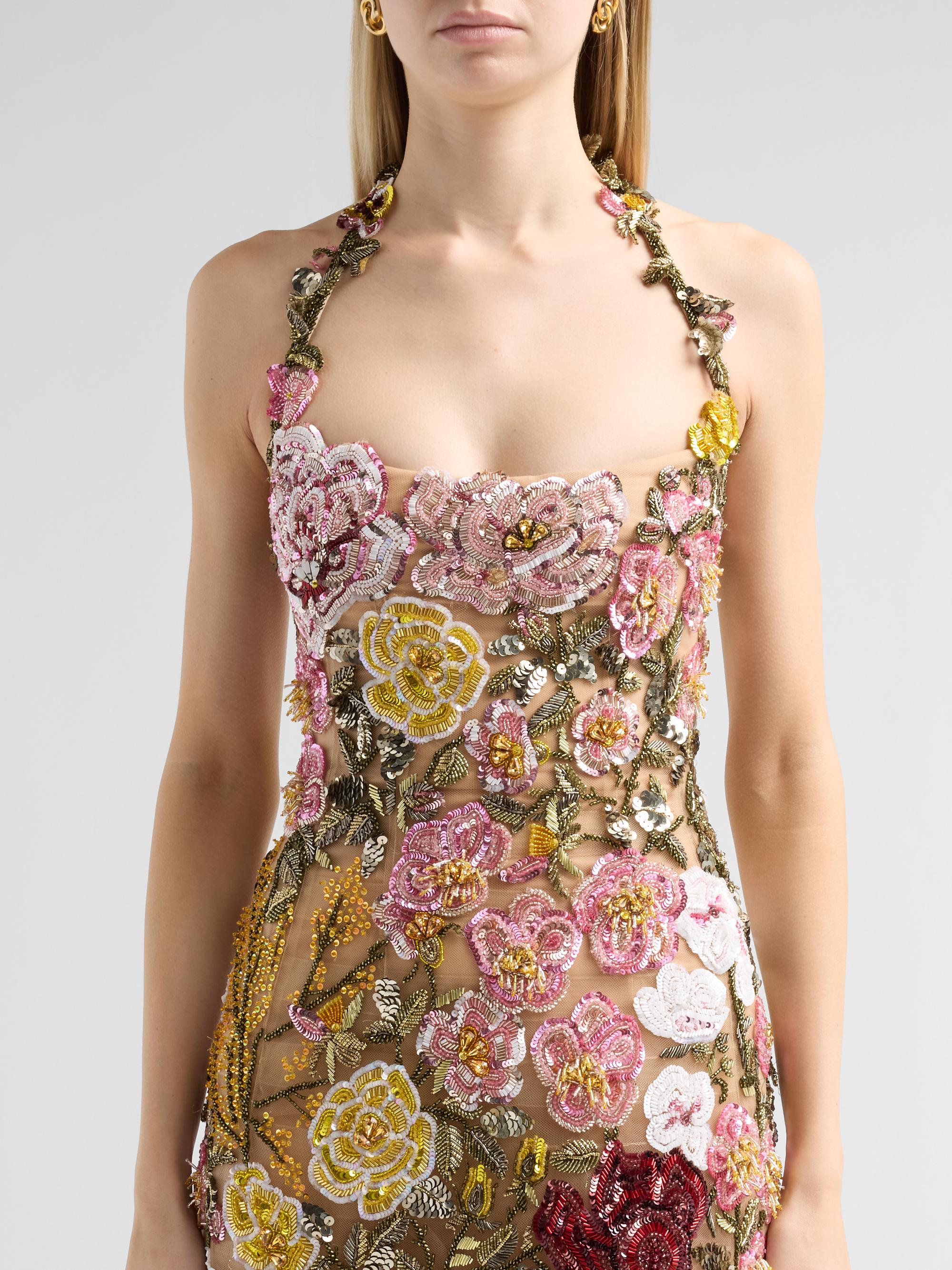 floral halter cocktail dress Oscar de la Renta AW25Party