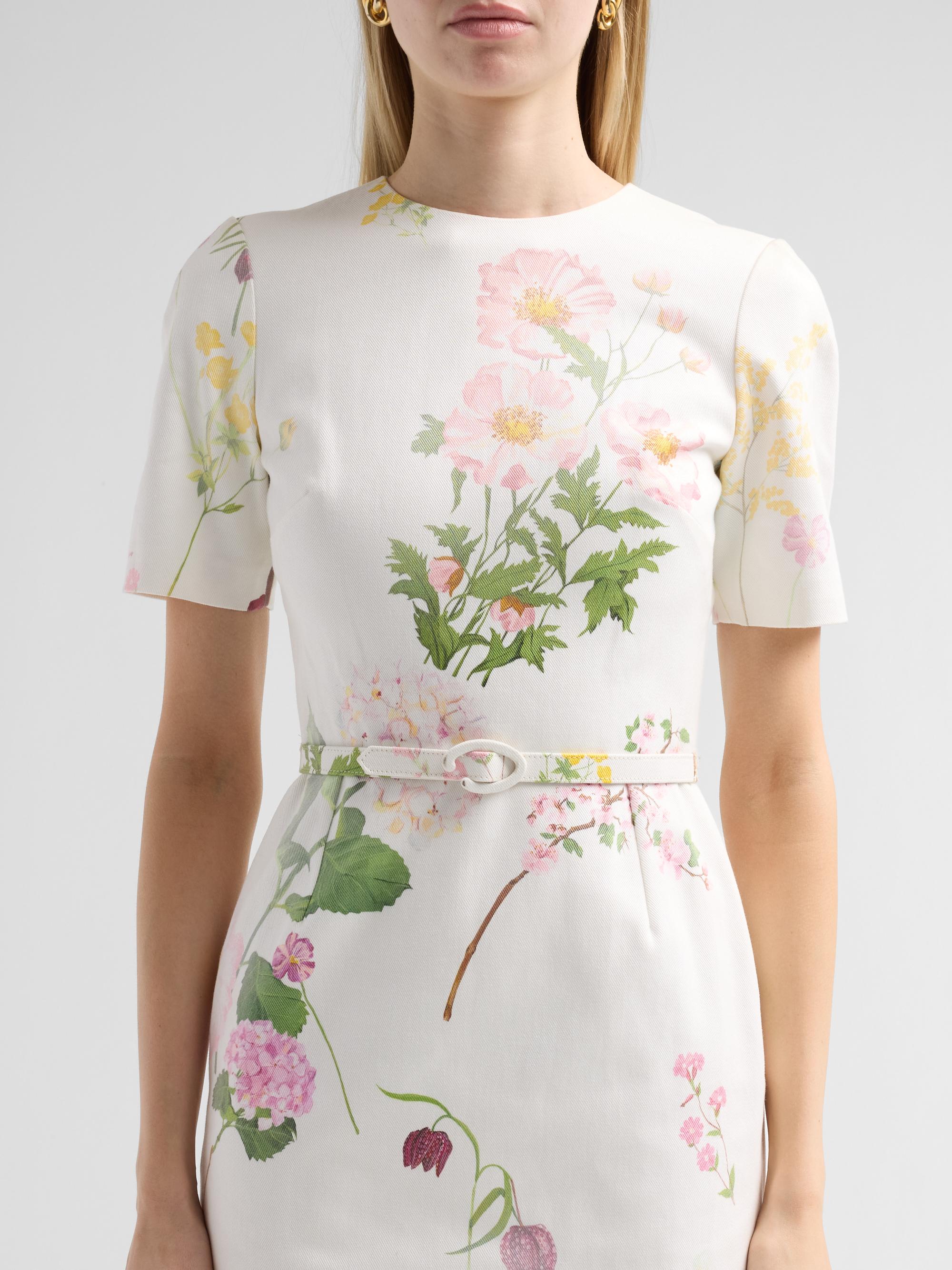 Mixed Botanical Denim Dress