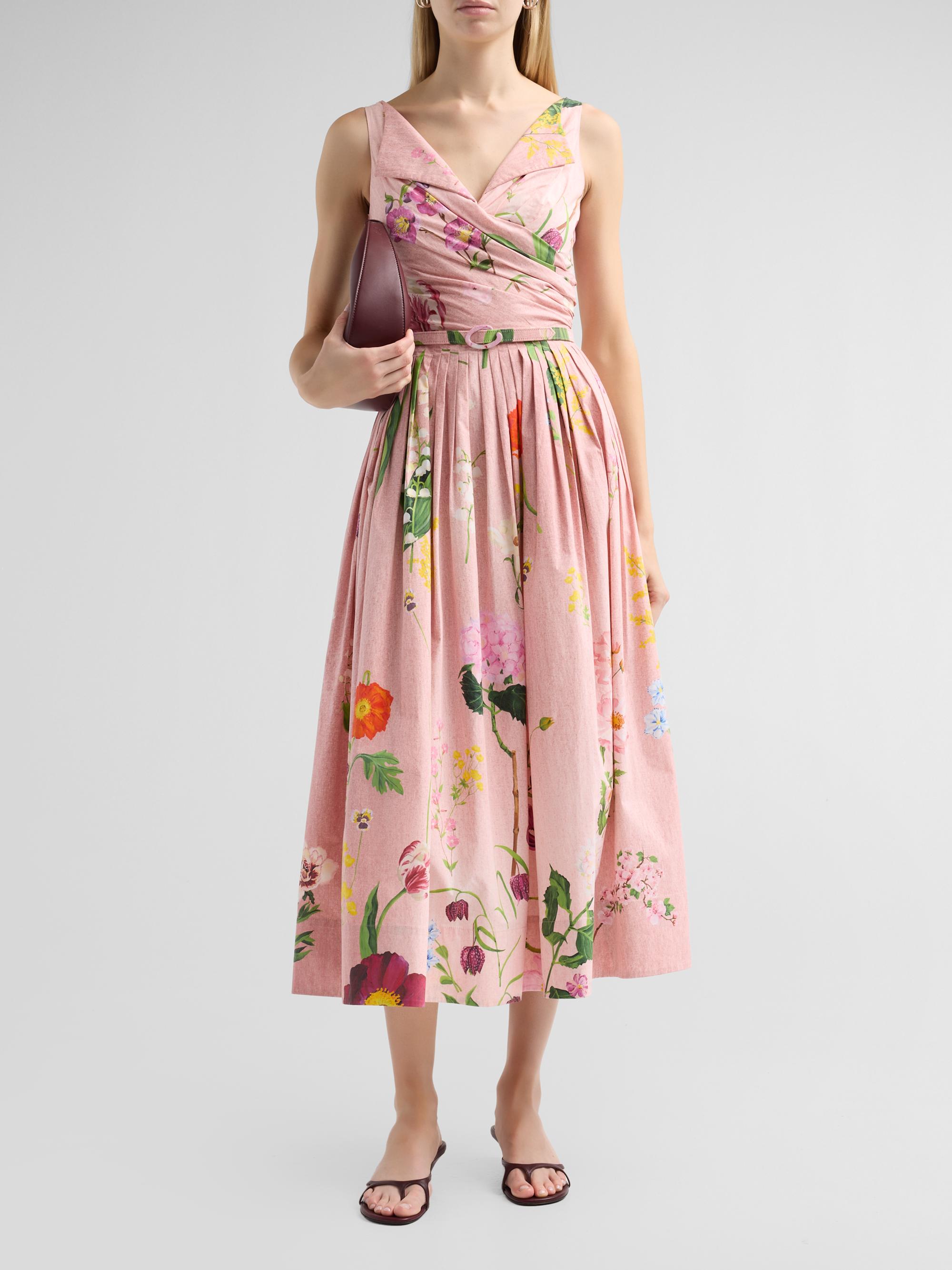 Oscar de la Renta Women's Floral Cotton Poplin Midi Dress - Blush Multi | Thumbnail 2