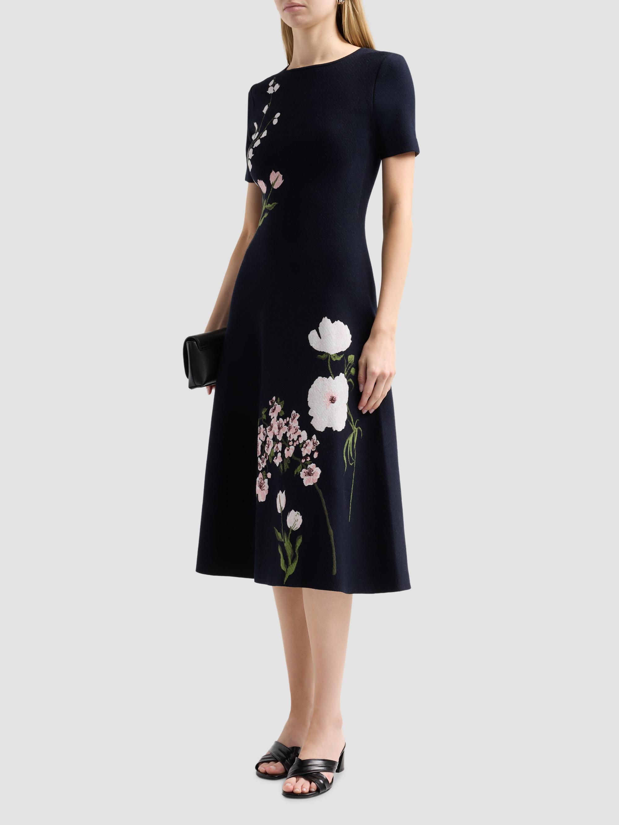 Oscar de la Renta Floral Jacquard Knit Midi Dress | Saks Fifth Avenue