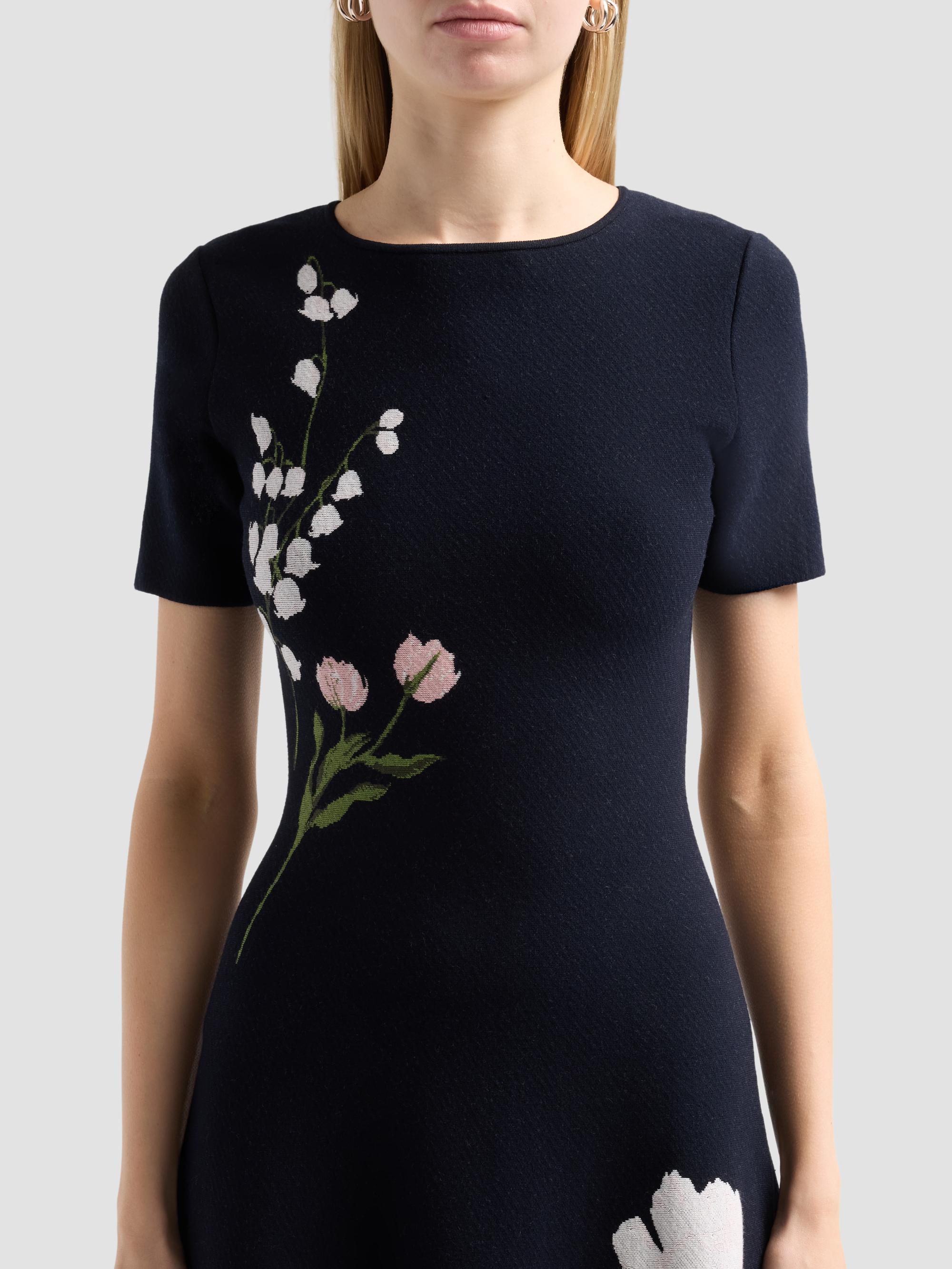 スーツ・フォーマル・ドレス Ameri FLOWER JACQUARD STRAIGHT DRESS Oscar de la Renta Floral Jacquard Knit Midi Dress | Saks Fifth Avenue