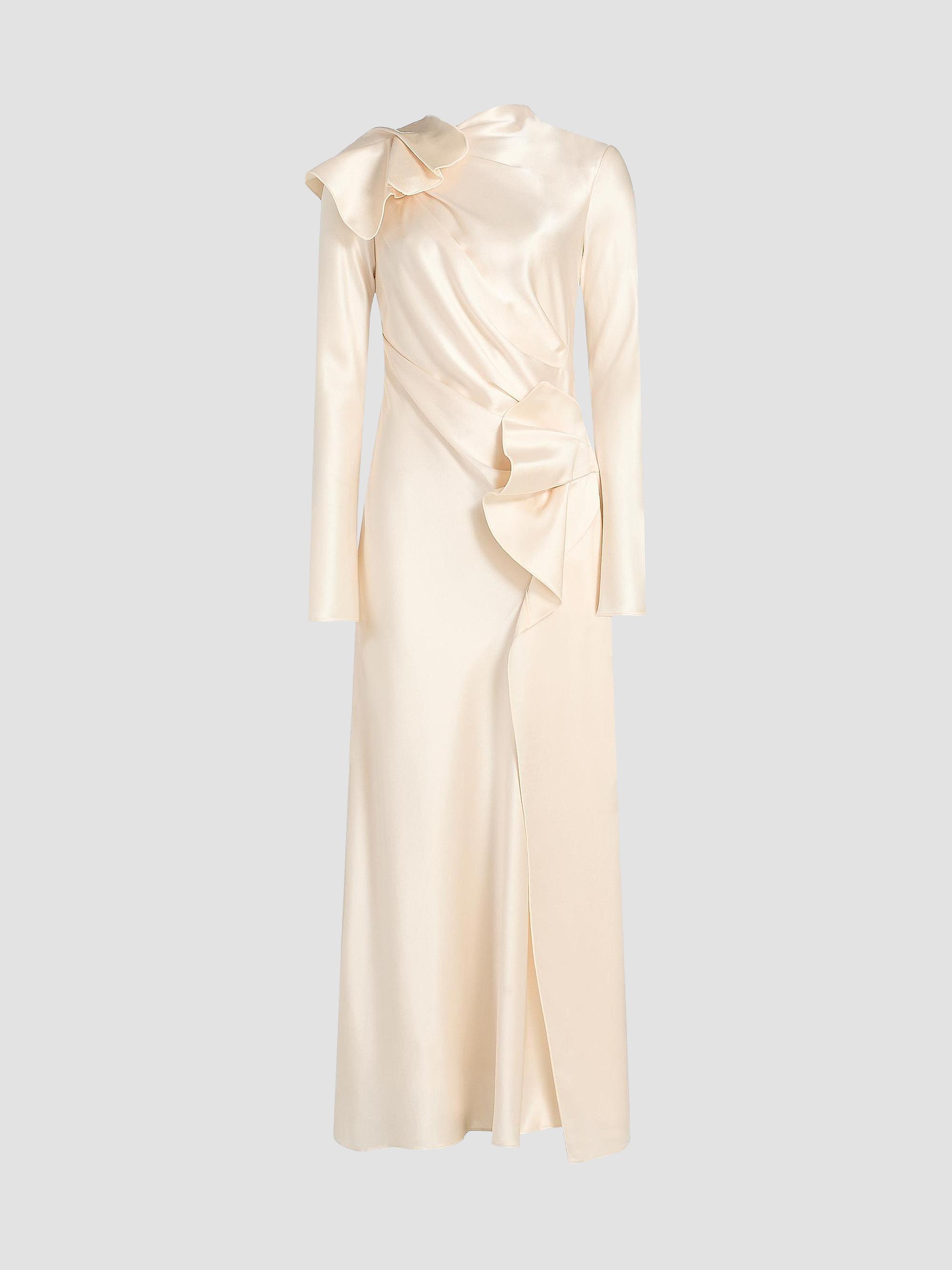 acler suffield ruffled lace maxi dress Acler Suffield Ruffled Lace Maxi Dress in White