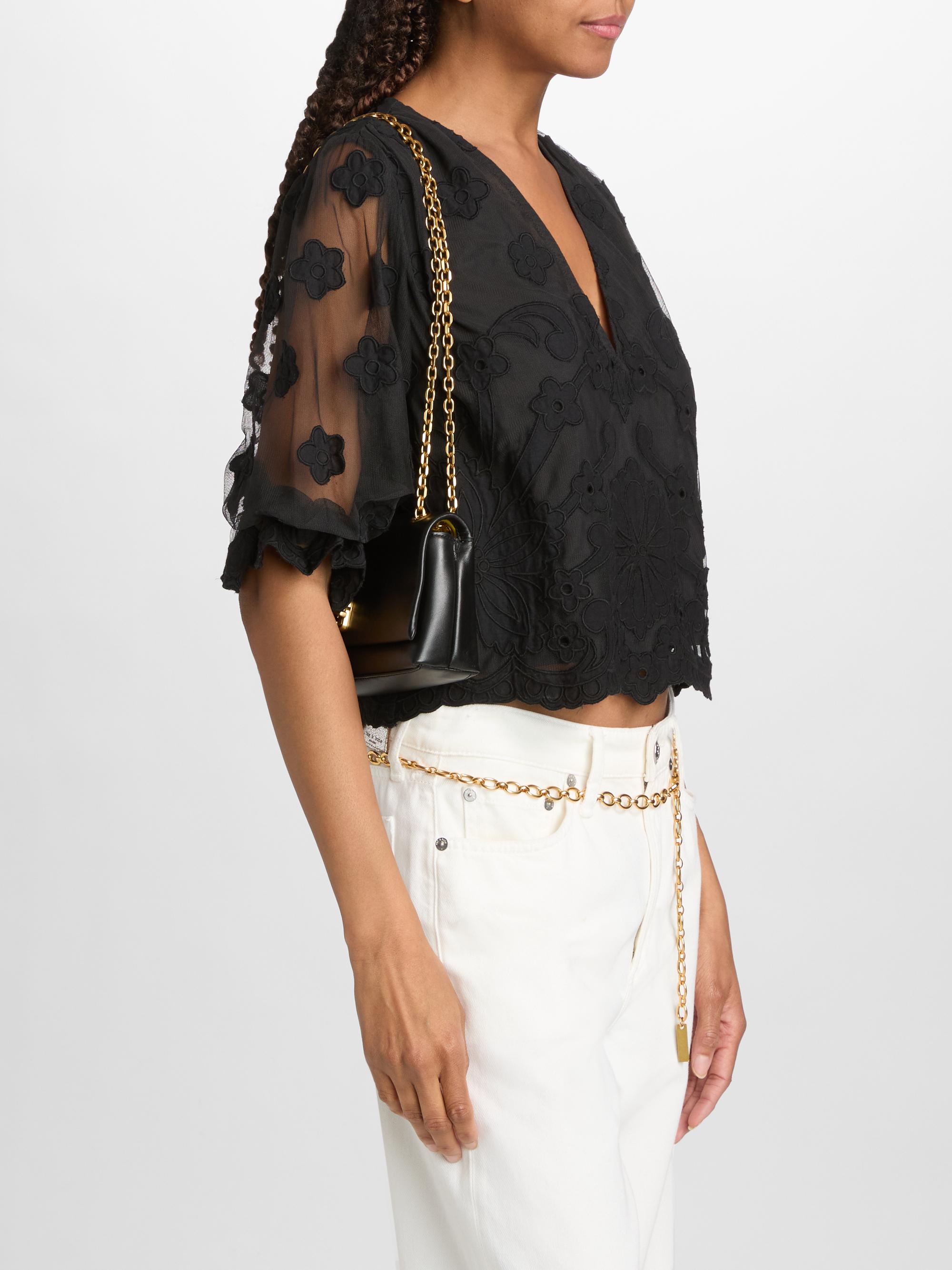 Ramy Brook Women's Esmeralda Embroidered Blouse - Black Embroidery | Thumbnail 4
