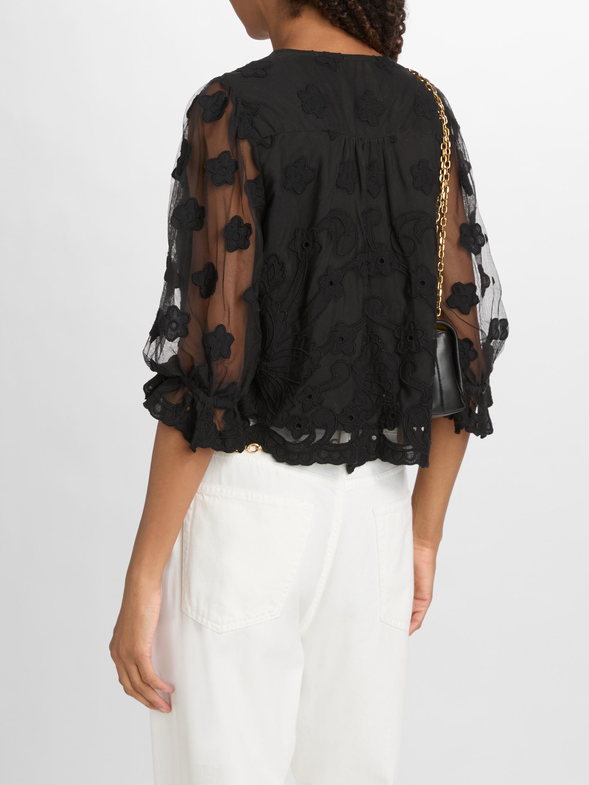 Ramy Brook Women's Esmeralda Embroidered Blouse - Black Embroidery | Thumbnail 5