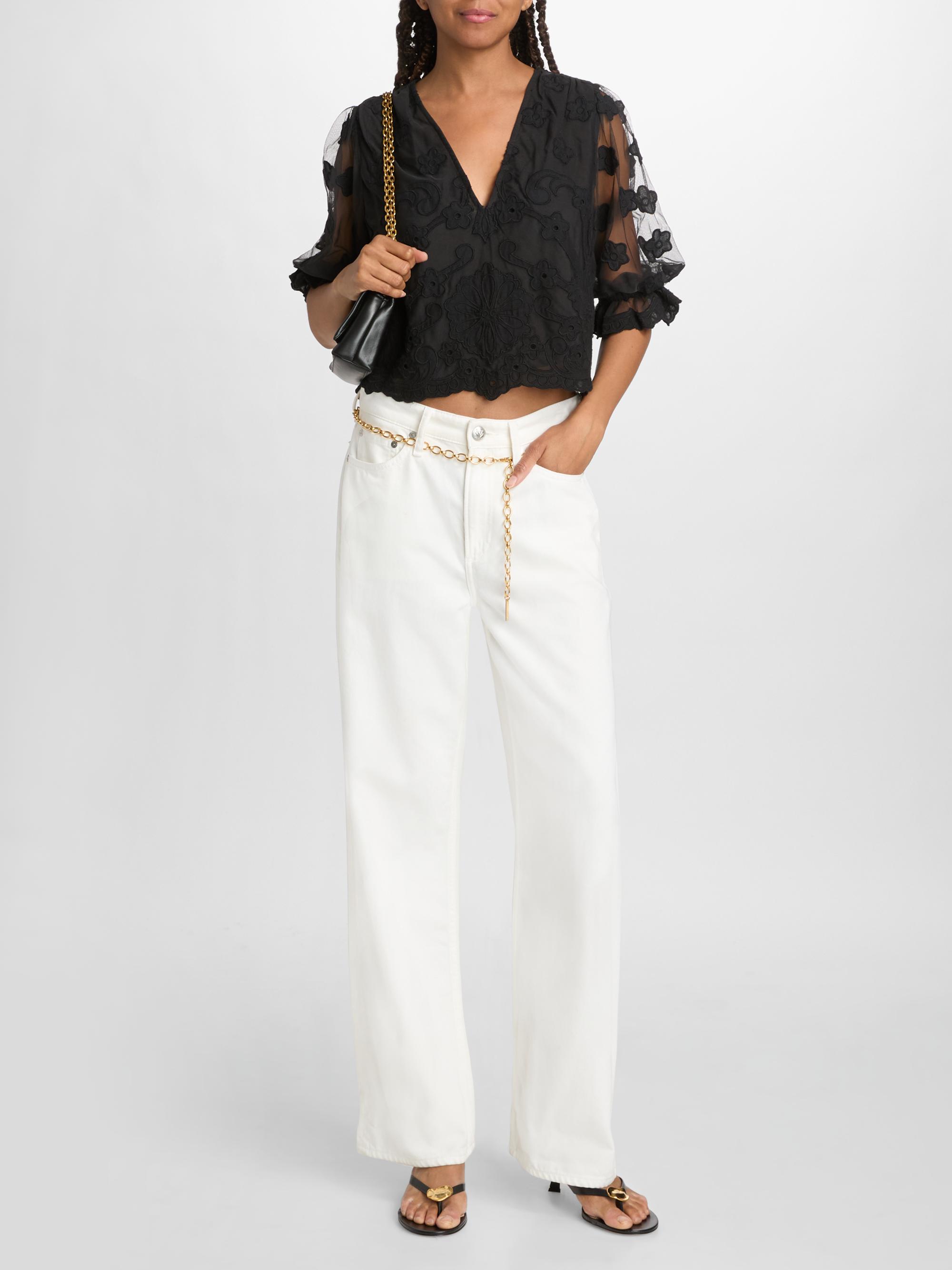 Ramy Brook Women's Esmeralda Embroidered Blouse - Black Embroidery | Thumbnail 2