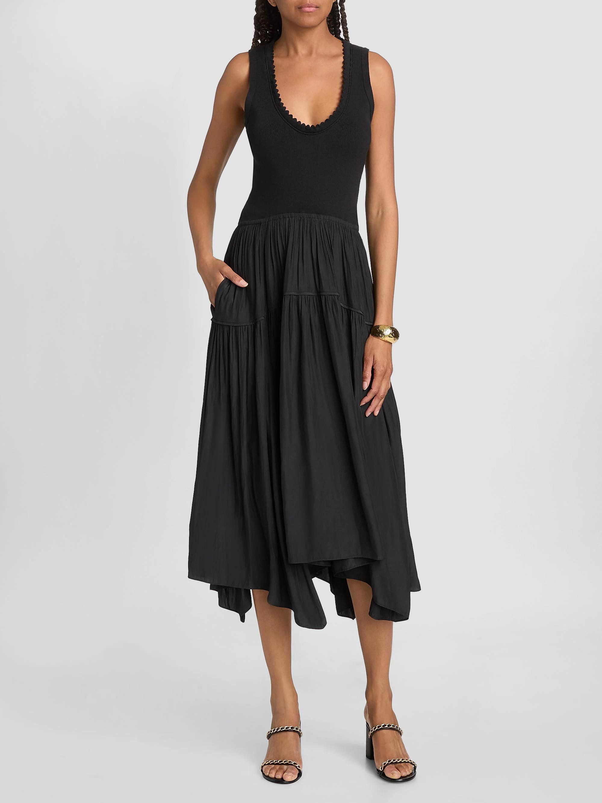 Ramy Brook Hadley Sleeveless Ribbed Midi Dress | Saks Fifth Avenue