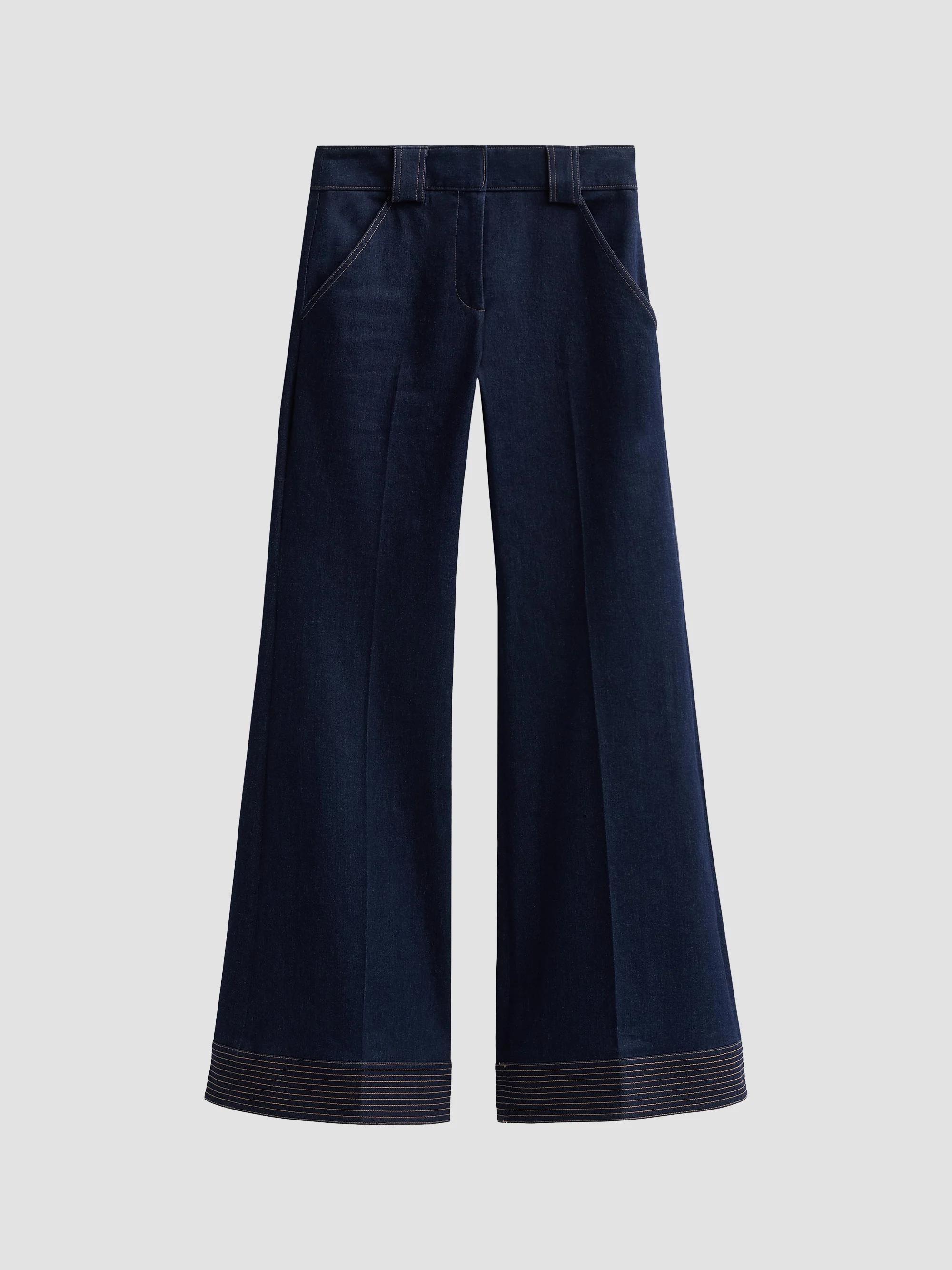 Veronica Beard Kasey Mid-Rise Wide-Leg Jeans | Saks Fifth Avenue