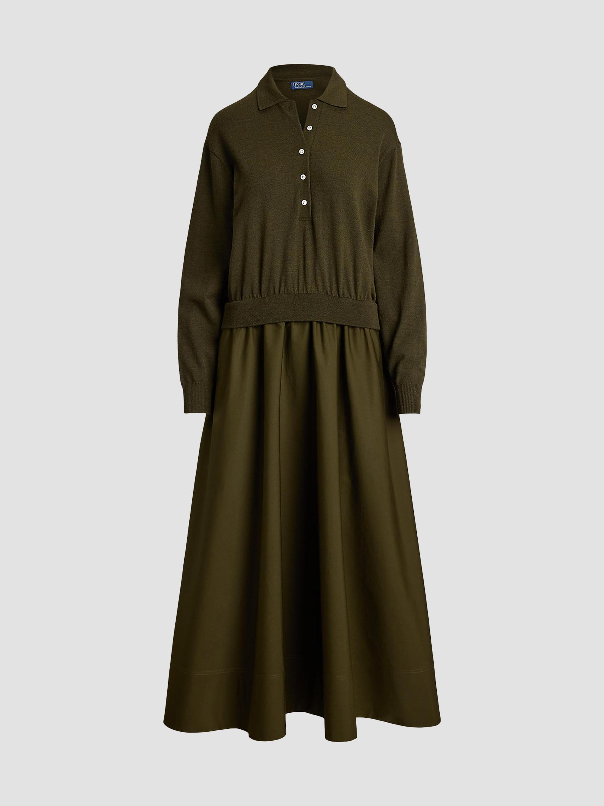 Polo Ralph Lauren Cable Bodice Drop Waist Maxi Shirtdress | Saks