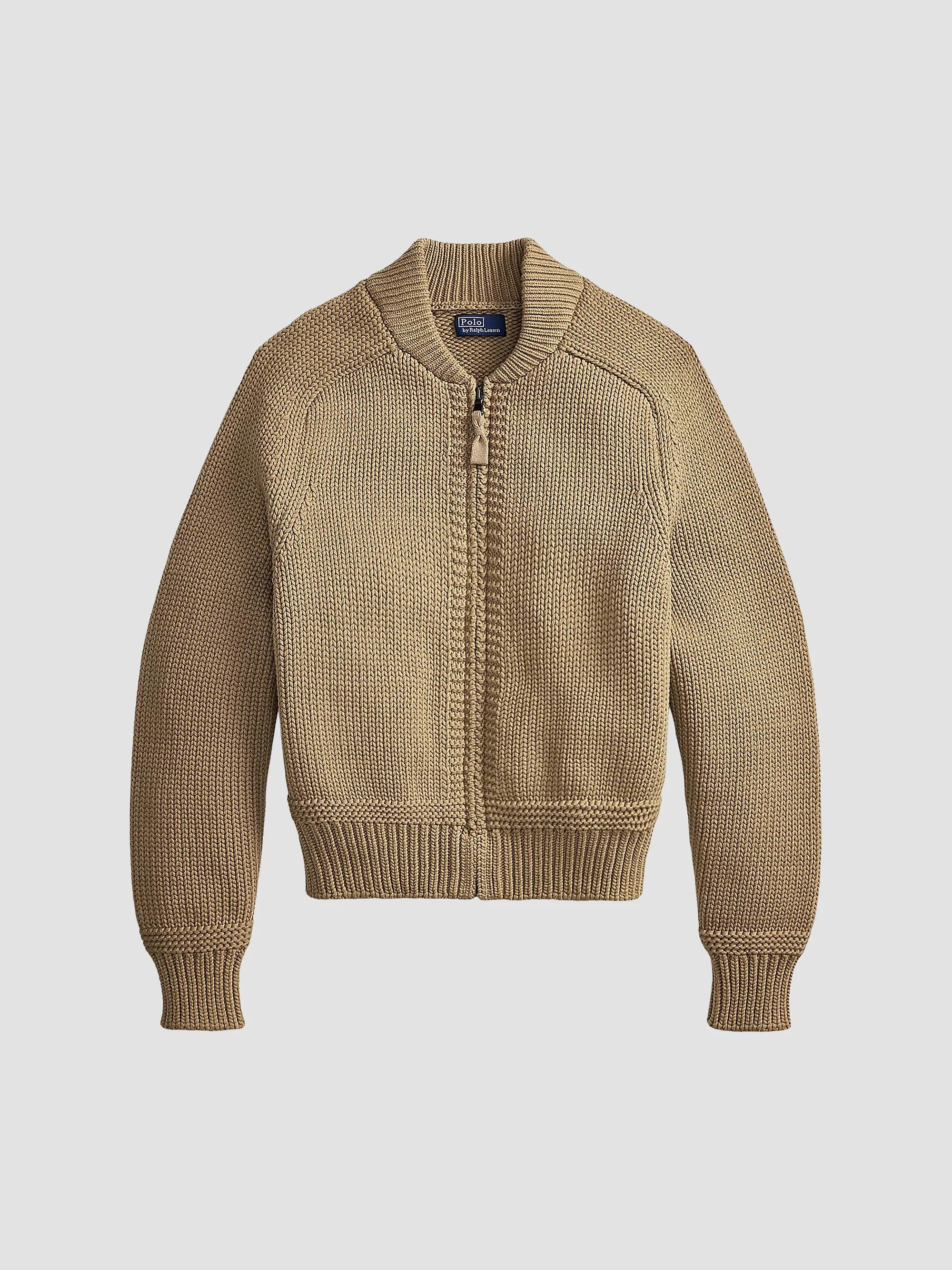 Polo Ralph Lauren Wave-Logo Cotton Zip-Front Cardigan | Saks Fifth