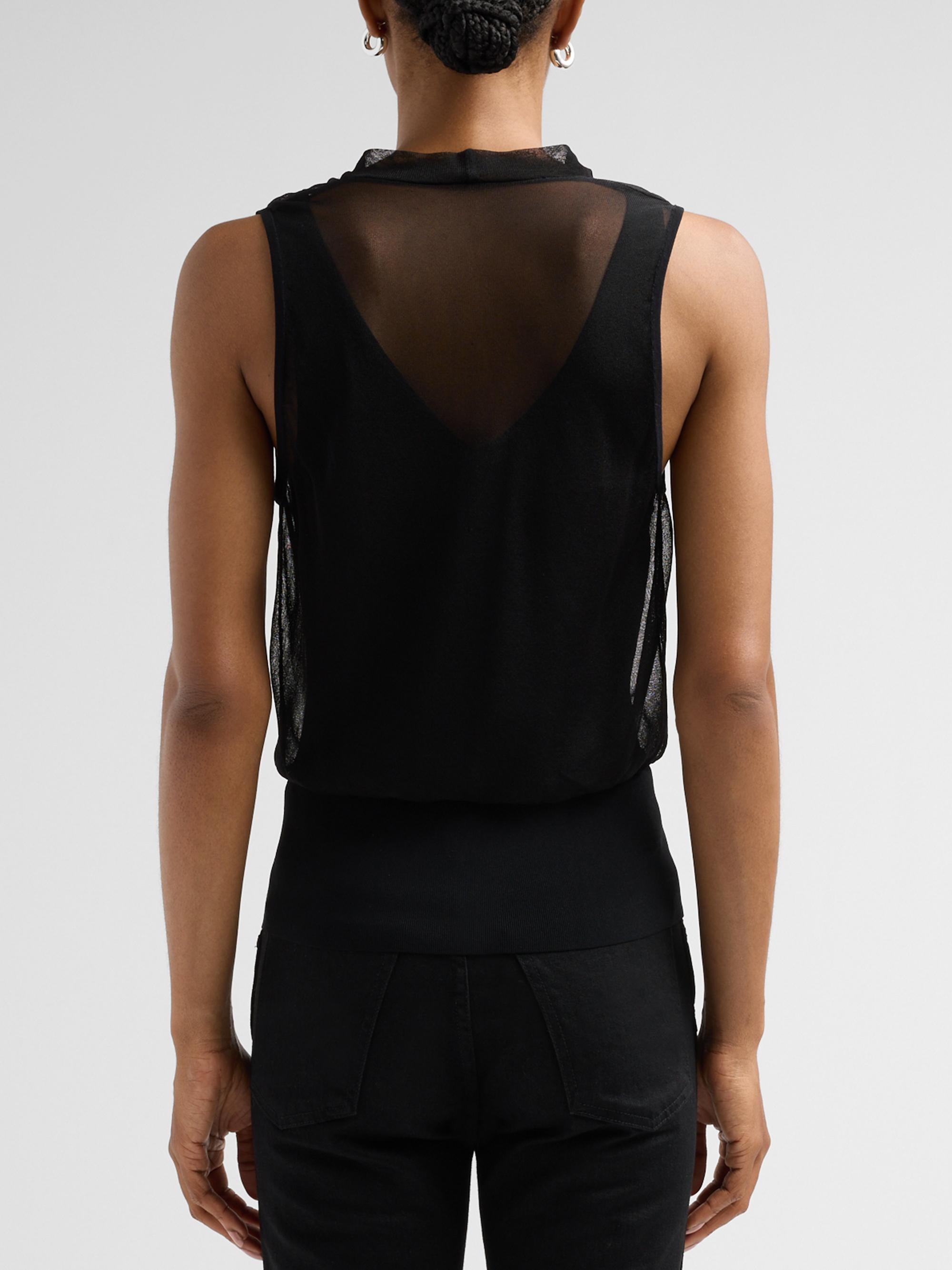 SIMKHAI Women's Cara Cowlneck Tank - Black | Thumbnail 3