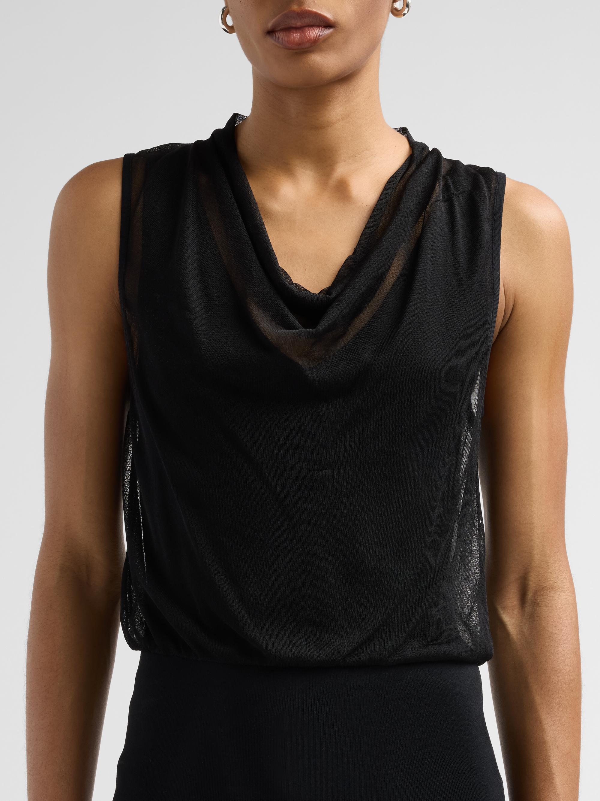 SIMKHAI Women's Cara Cowlneck Tank - Black | Thumbnail 5