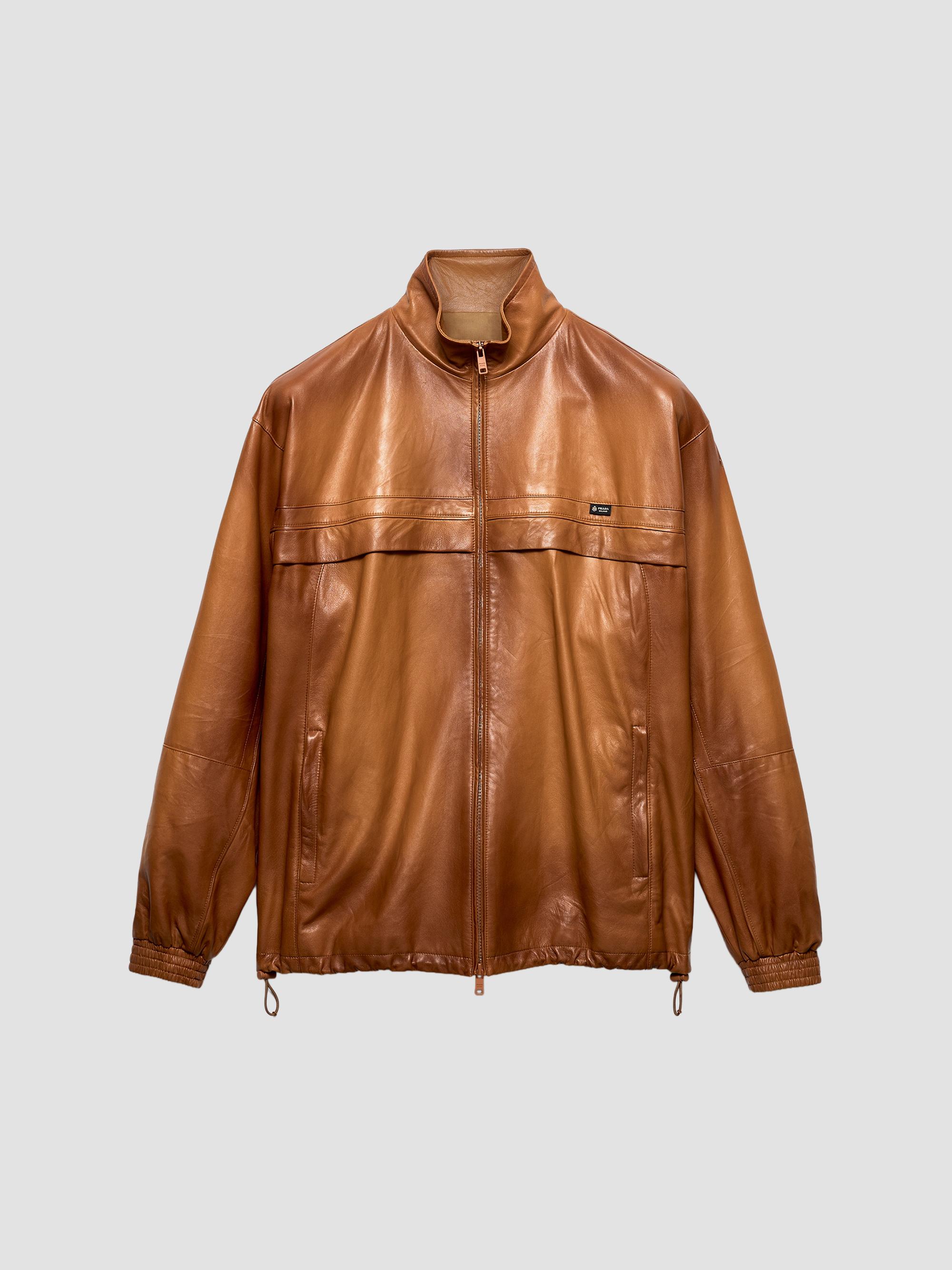 Prada Women's Nappa Leather Jacket - Brown | Thumbnail 7