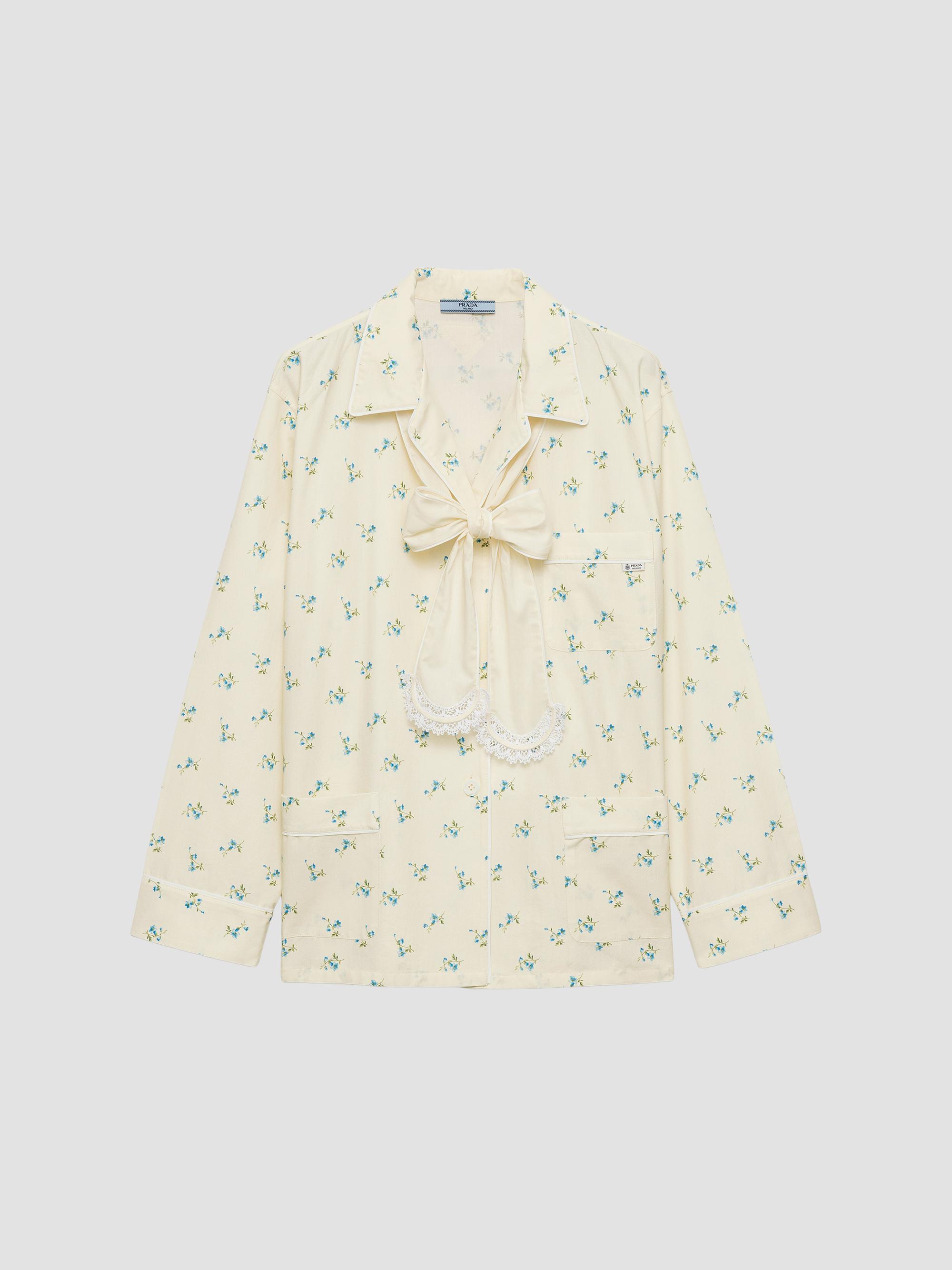 Prada Women's Bouquet Print Old Canvas Shirt - Beige | Thumbnail 7