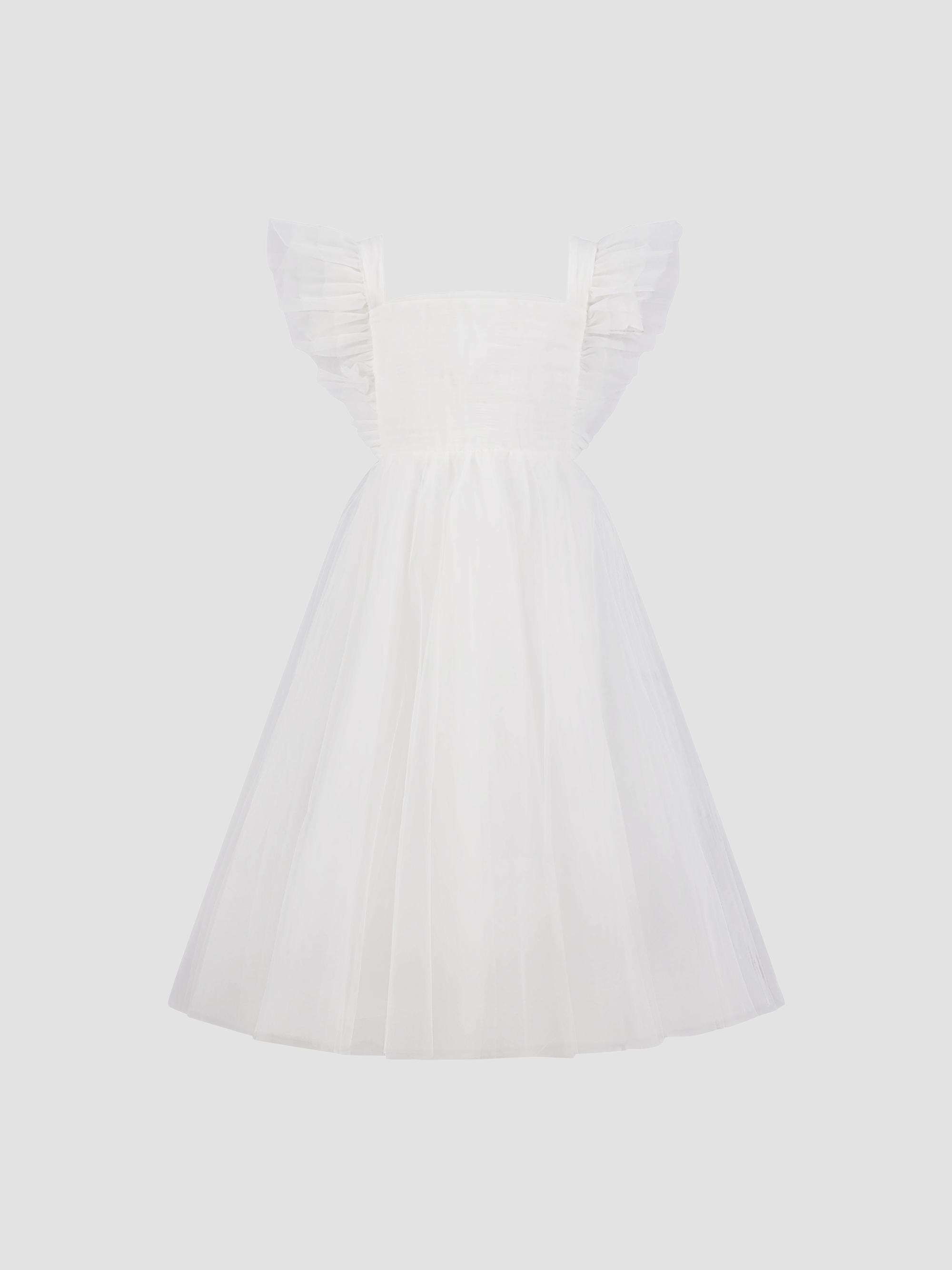 Mac Duggal Little Girl's & Girl's Tulle A-Line Dress - White