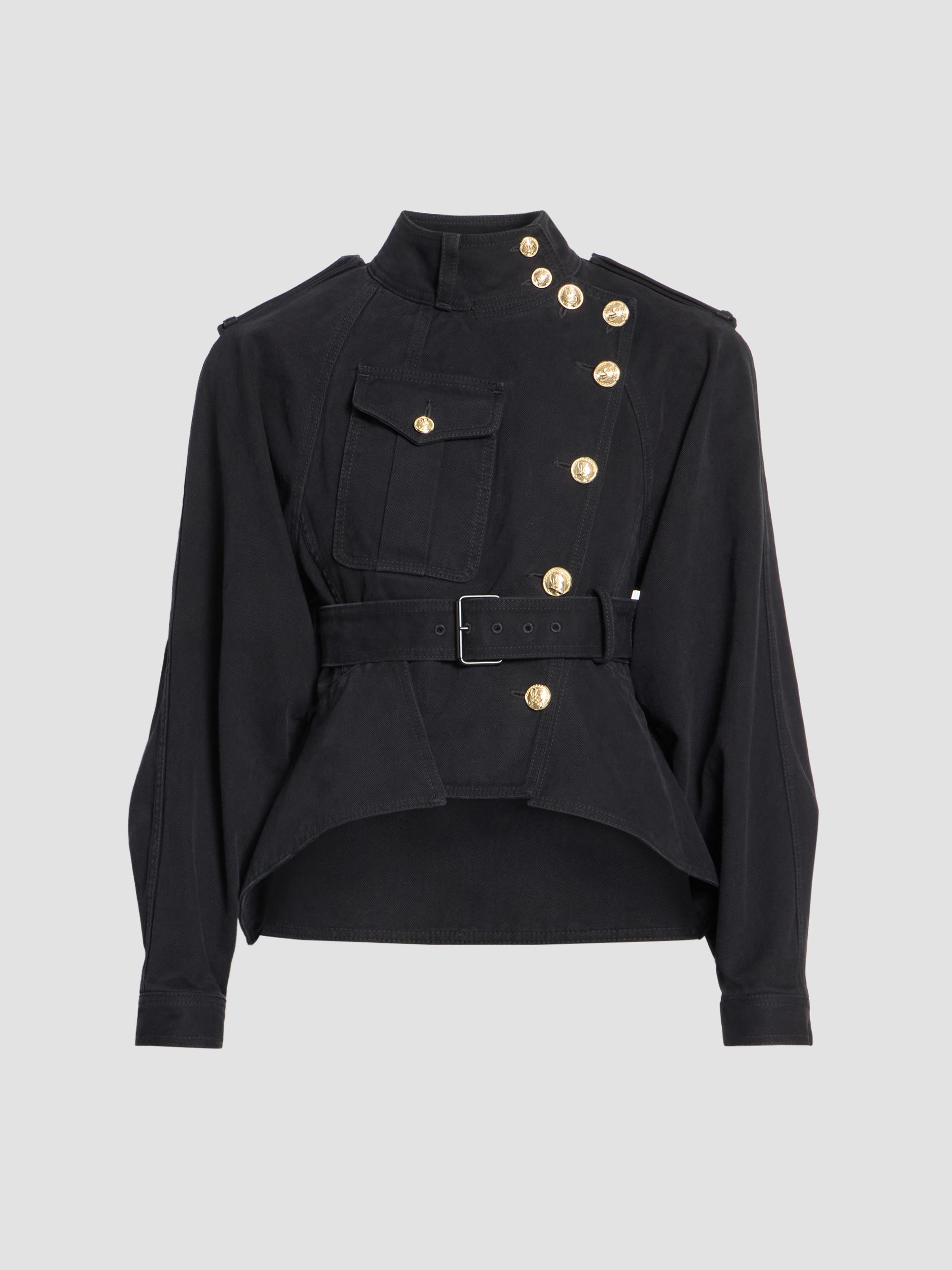Burberry Mayfair Denim Crop Trench Jacket | Saks Fifth Avenue