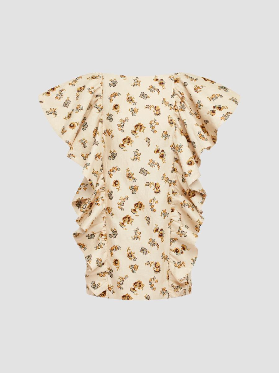 Alemais Women's Carrie Floral Silk Satin Ruffle Mini Dress In Cream