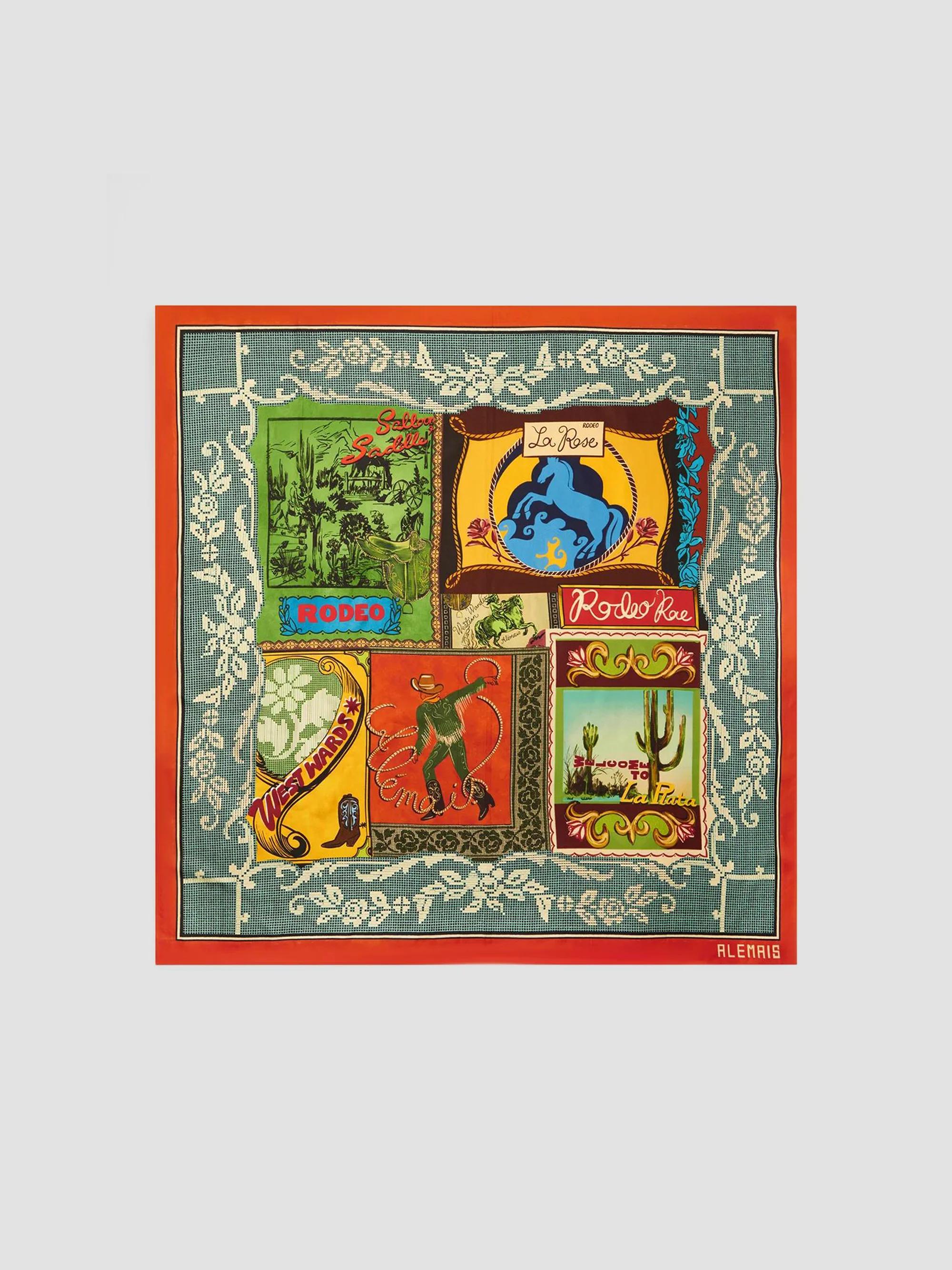 Prada Pittoresque Milan Printed Silk Foulard 90CM Square Scarf