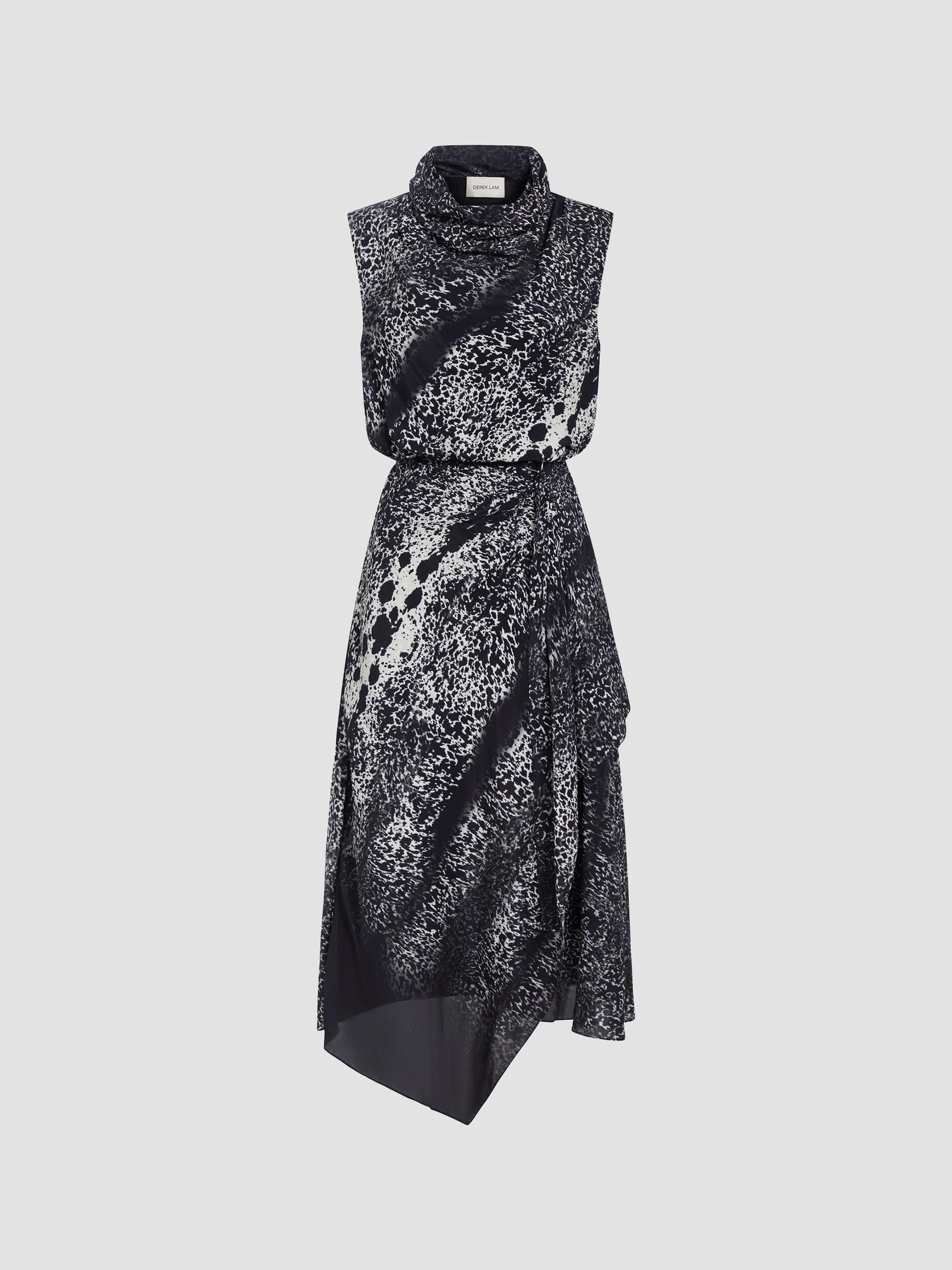 Derek Lam Abstract Cowhide-Print Midi Dress | Saks Fifth Avenue