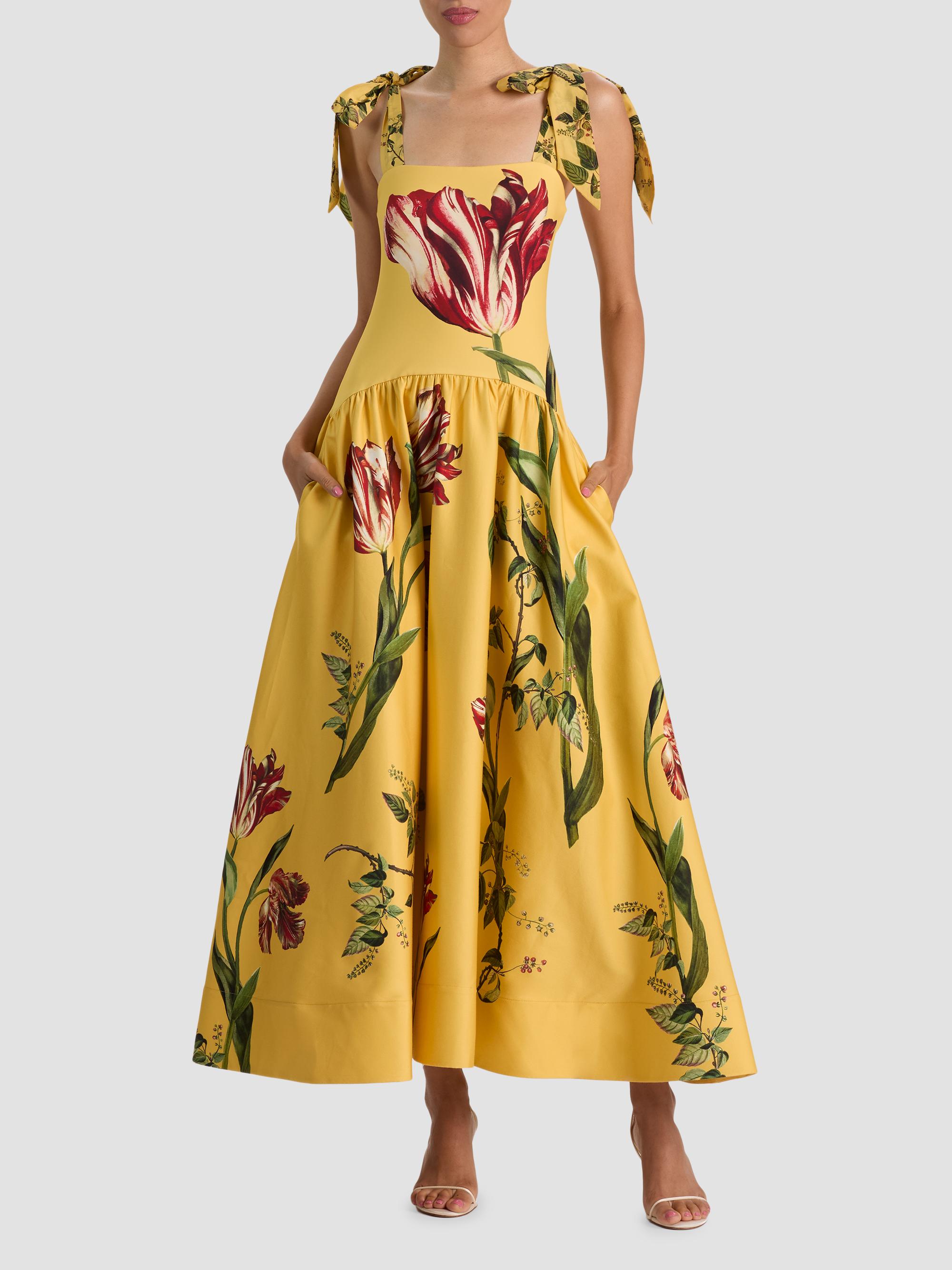 ALICE + OLIVIA Oriana Floral Cotton-Blend Maxi Dress | Saks Fifth