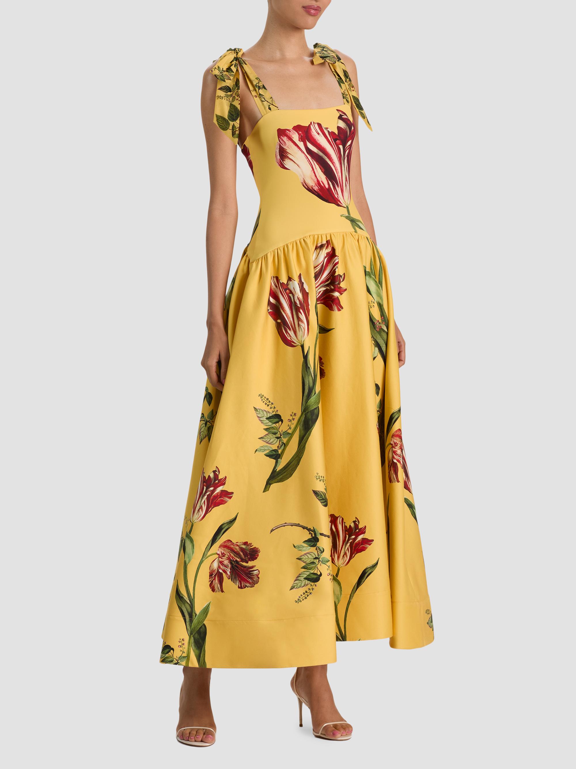 Oriana Floral Cotton-Blend Maxi Dress