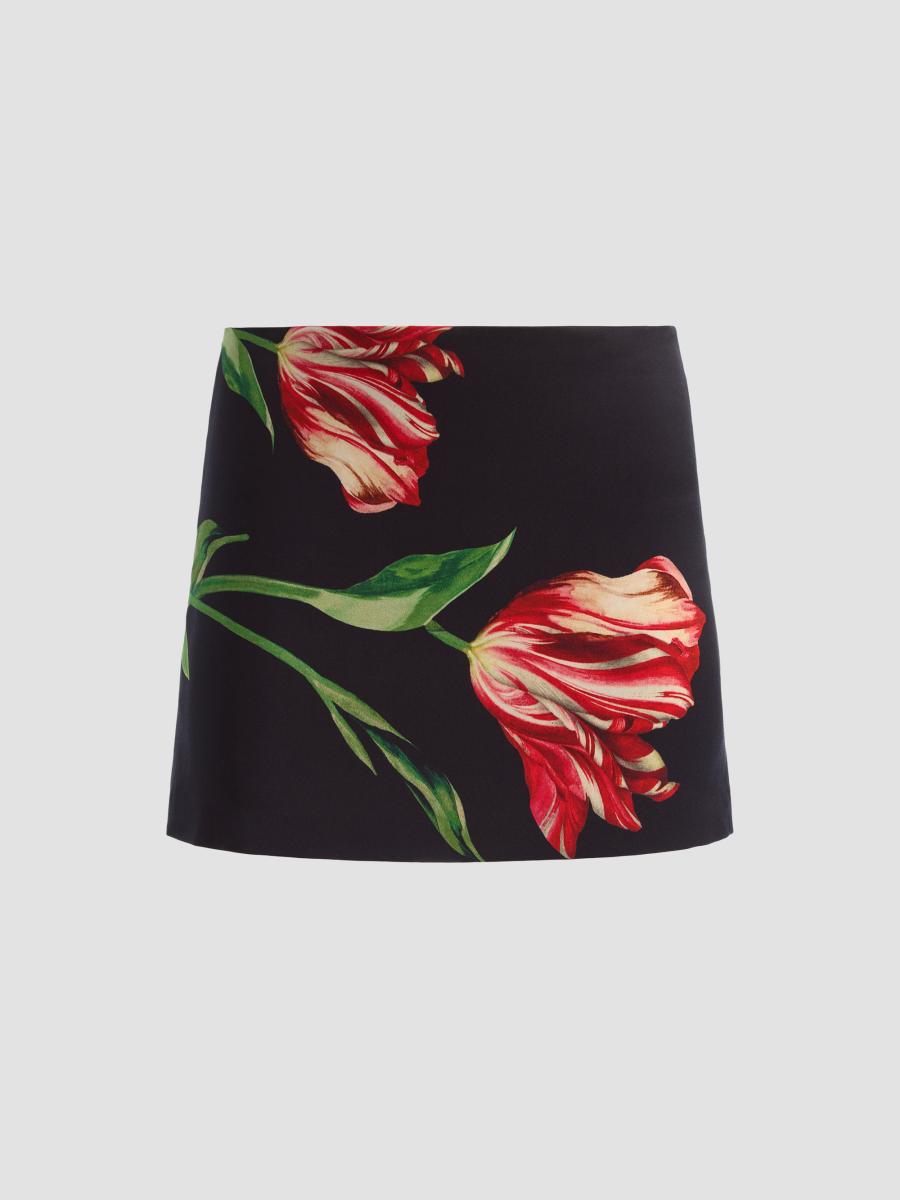 Alice And Olivia Women's Rubi Micro Mini Skirt In Soft Tulip Black