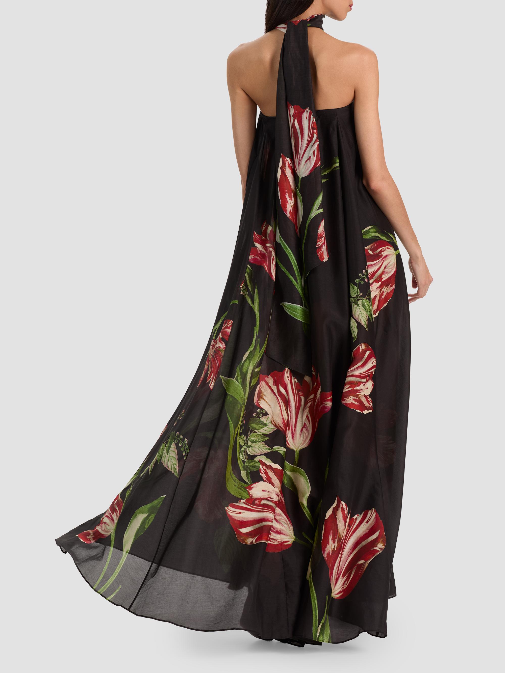 ALICE + OLIVIA Maricela Strapless Voluminous Scarf Maxi Dress
