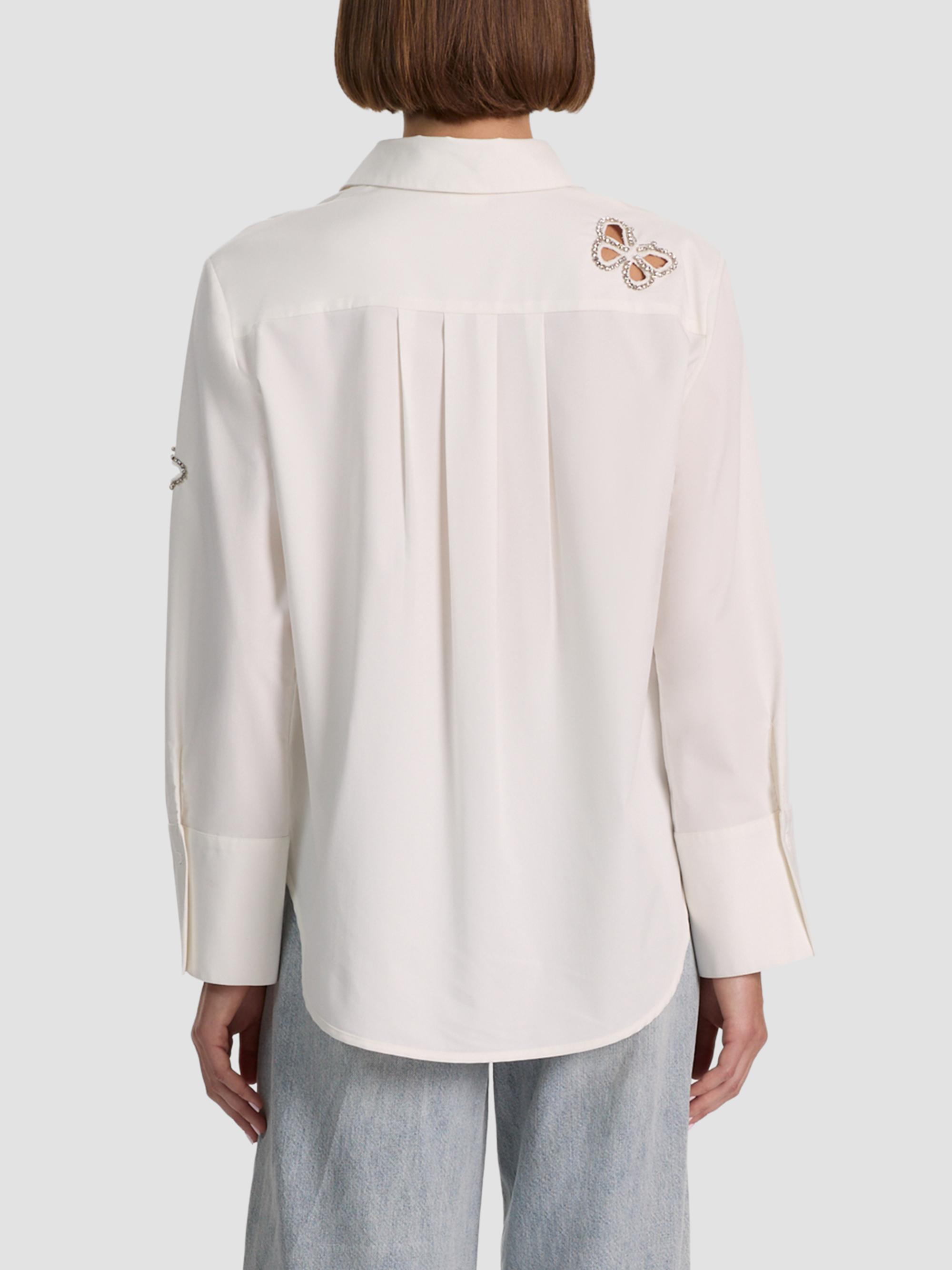 ALICE + OLIVIA Finely Embellished Button-Front Shirt | Saks Fifth