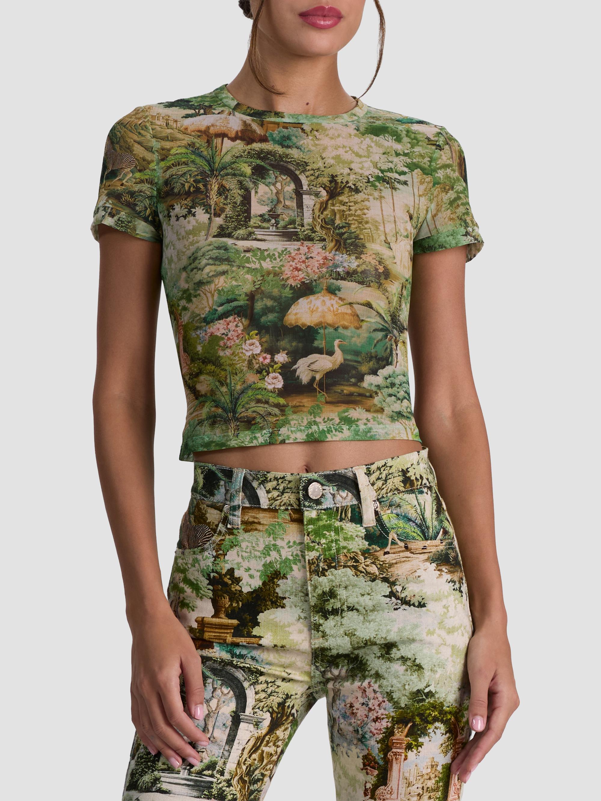 ALICE + OLIVIA Women's Tess Terrain-Print T-Shirt - Terrain | Thumbnail 4