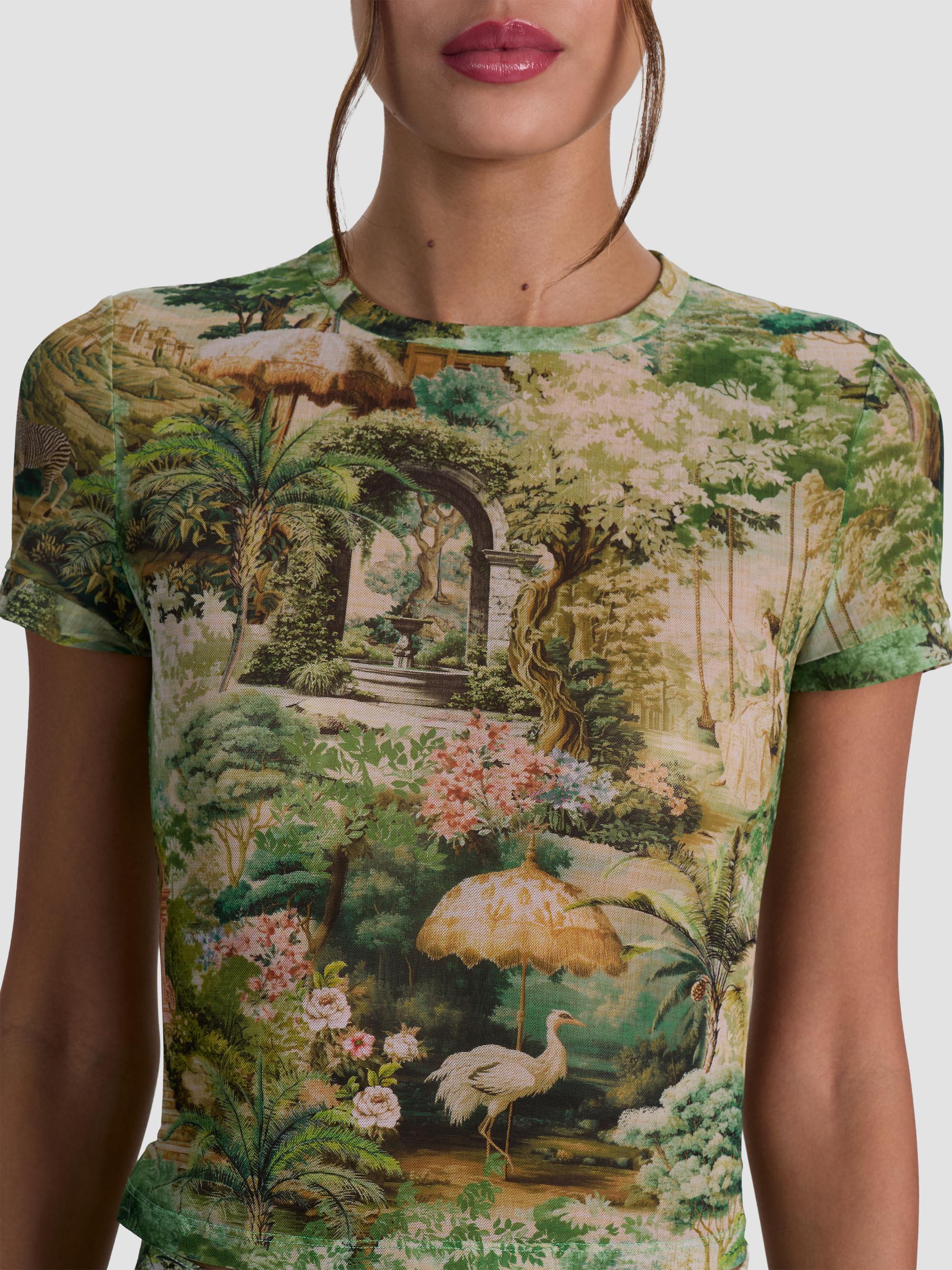 ALICE + OLIVIA Women's Tess Terrain-Print T-Shirt - Terrain | Thumbnail 5