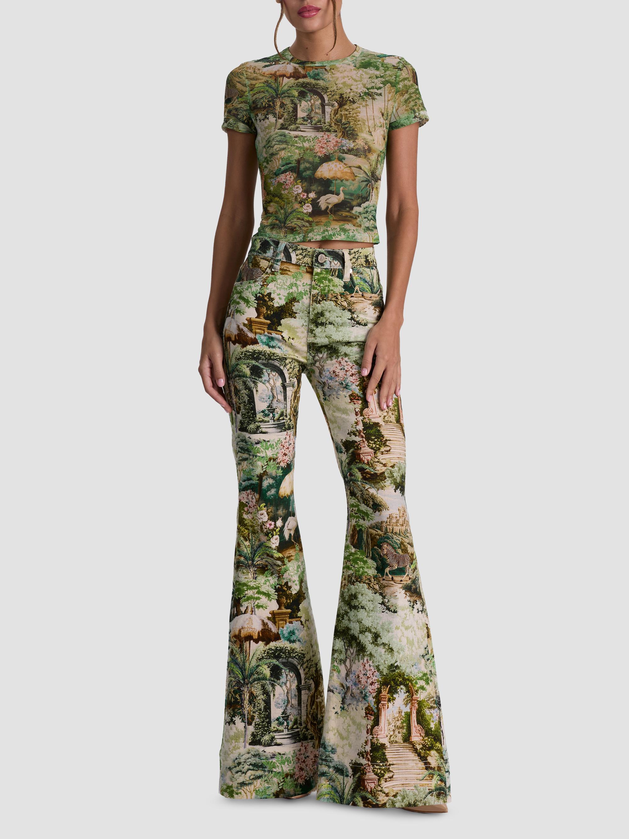 ALICE + OLIVIA Women's Tess Terrain-Print T-Shirt - Terrain | Thumbnail 2