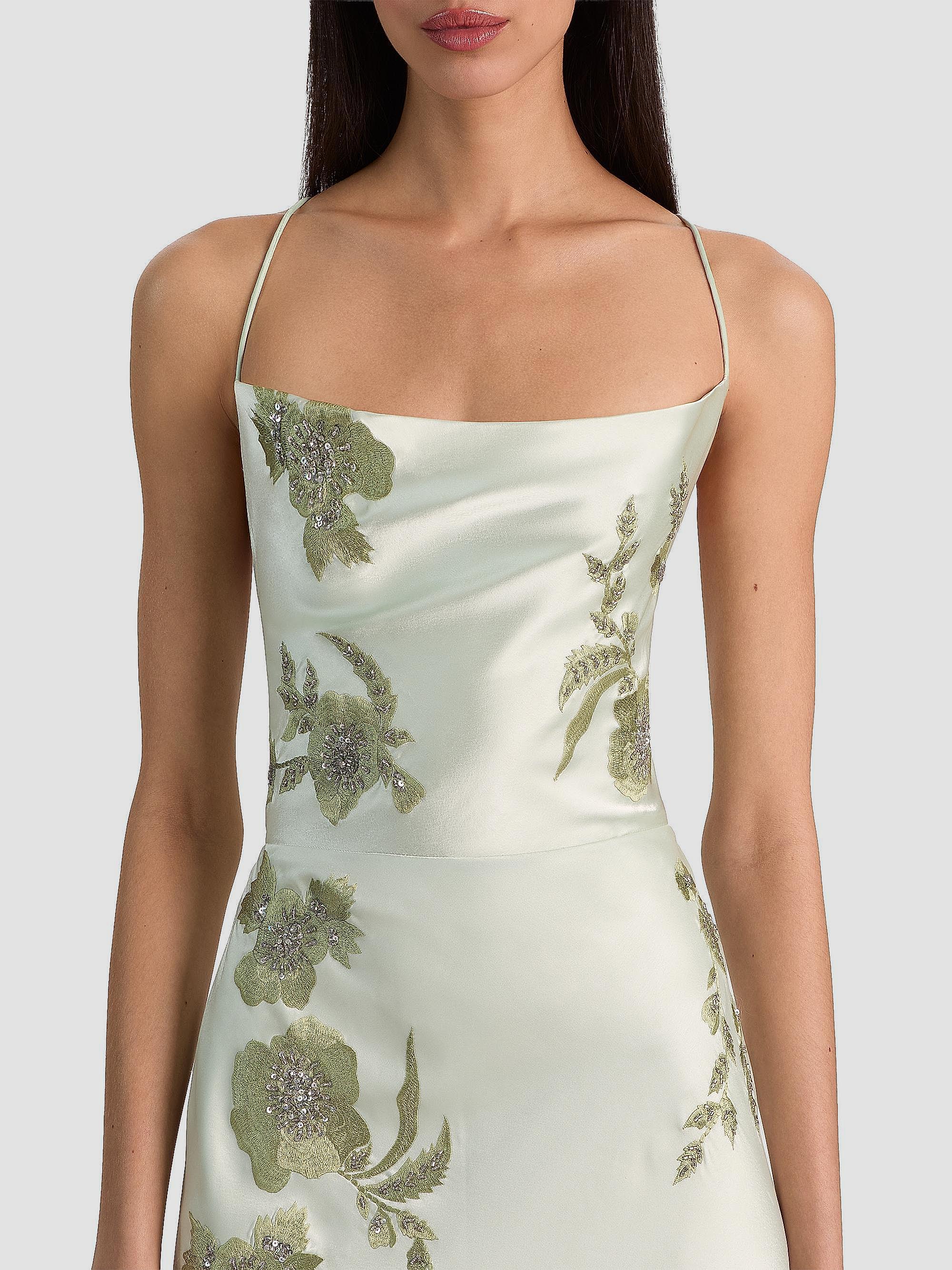 alice and olivia green dress + Women's Montana Floral-Embellished Cowlneck Maxi - Lily Marina Tiered Easy Mini