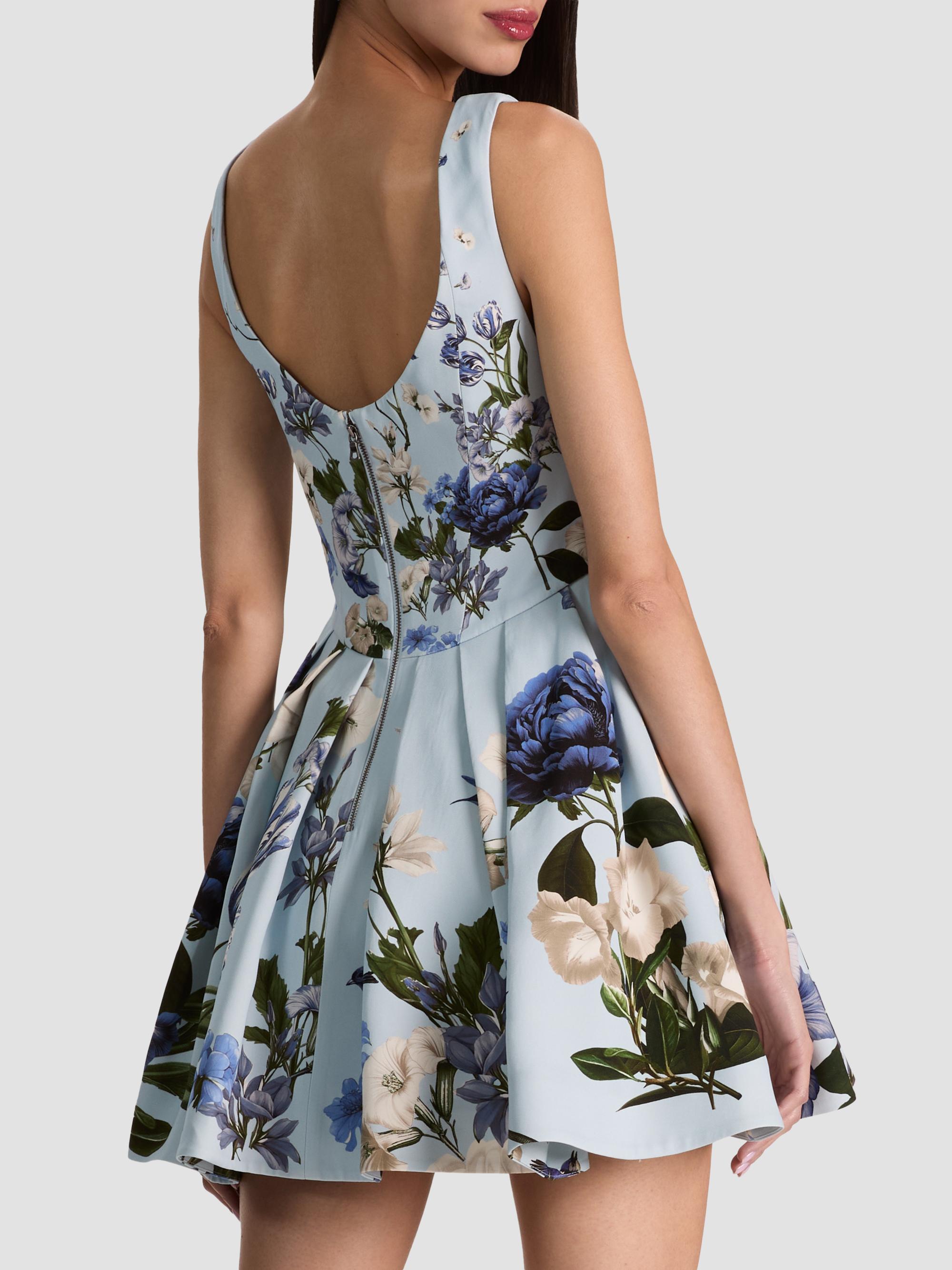 ALICE + OLIVIA Women's Estrella Floral Flare Mini Dress - Fly Away | Thumbnail 3