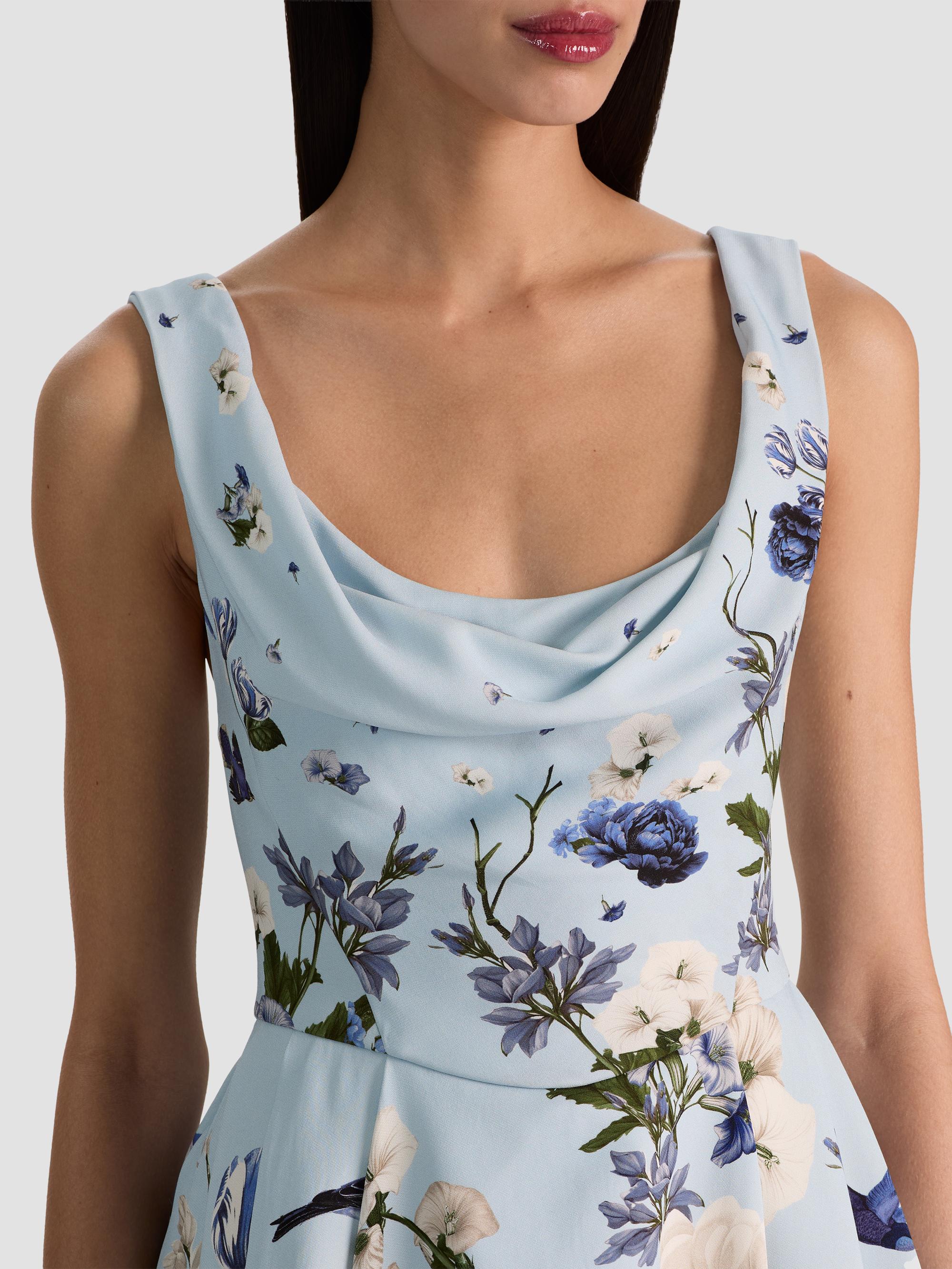 ALICE + OLIVIA Women's Estrella Floral Flare Mini Dress - Fly Away | Thumbnail 5