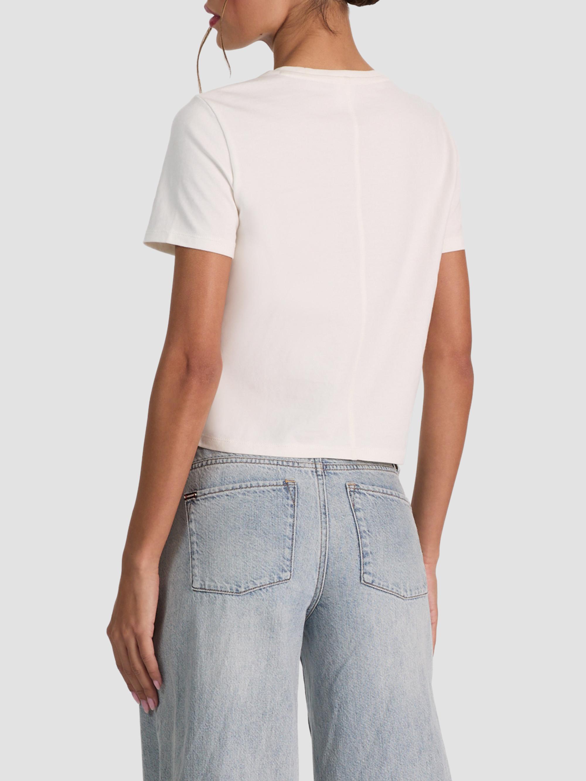 ALICE + OLIVIA Cindy Embellished Cropped Tee | Saks Fifth Avenue