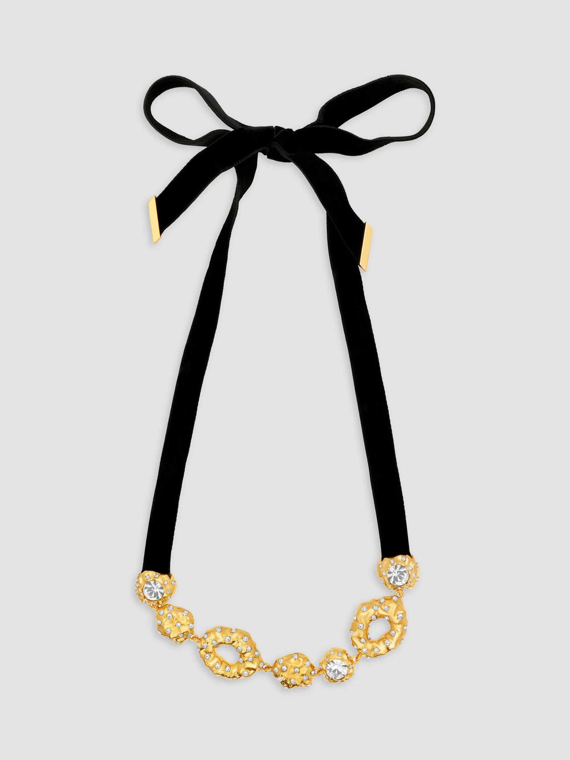 Oscar de la Renta Women's Goldtone, Glass Crystal & Velvet Necklace - Crystal