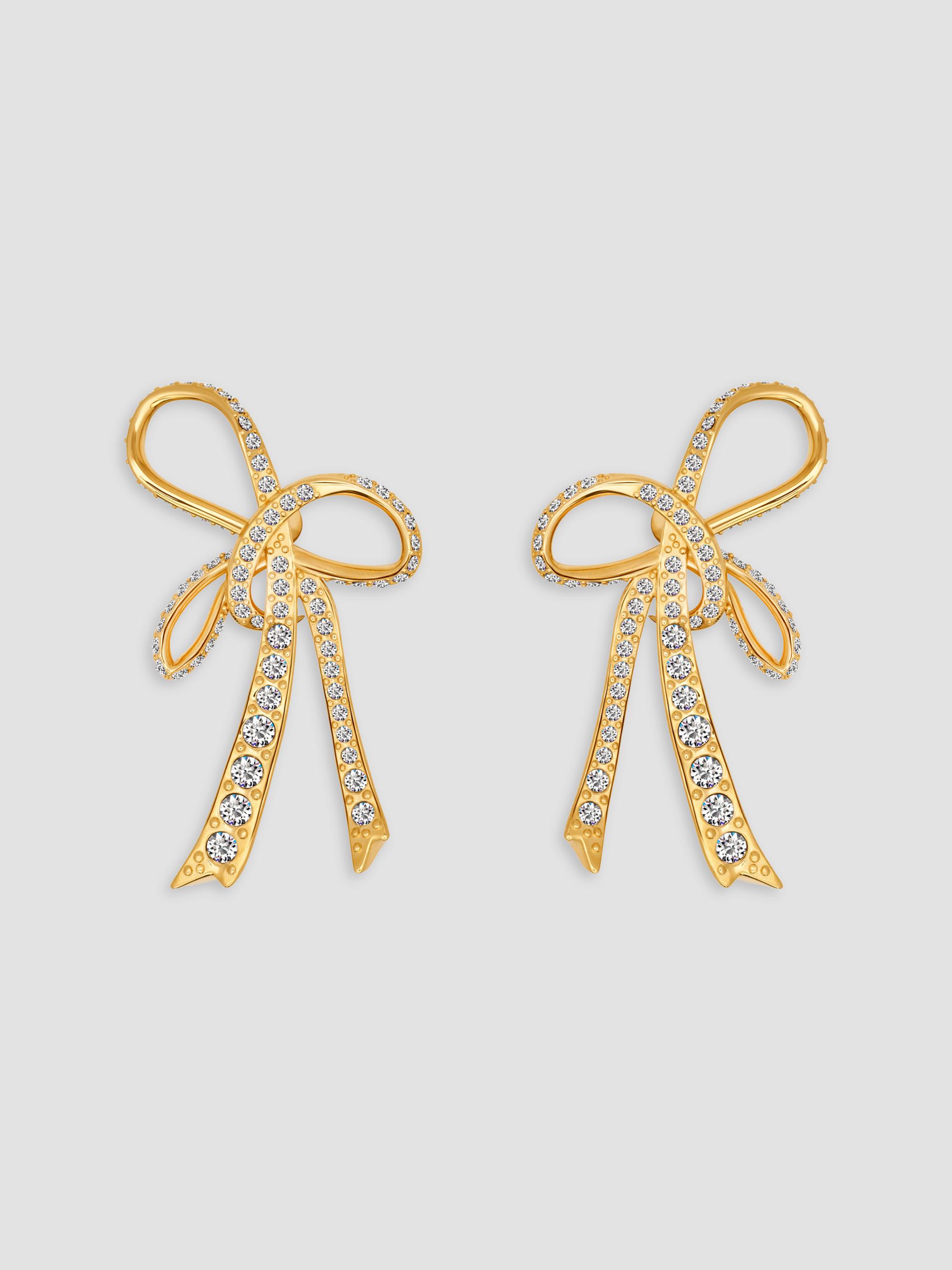 Oscar de la Renta Women's Goldtone & Glass Crystal Bow Drop Earrings - Crystal