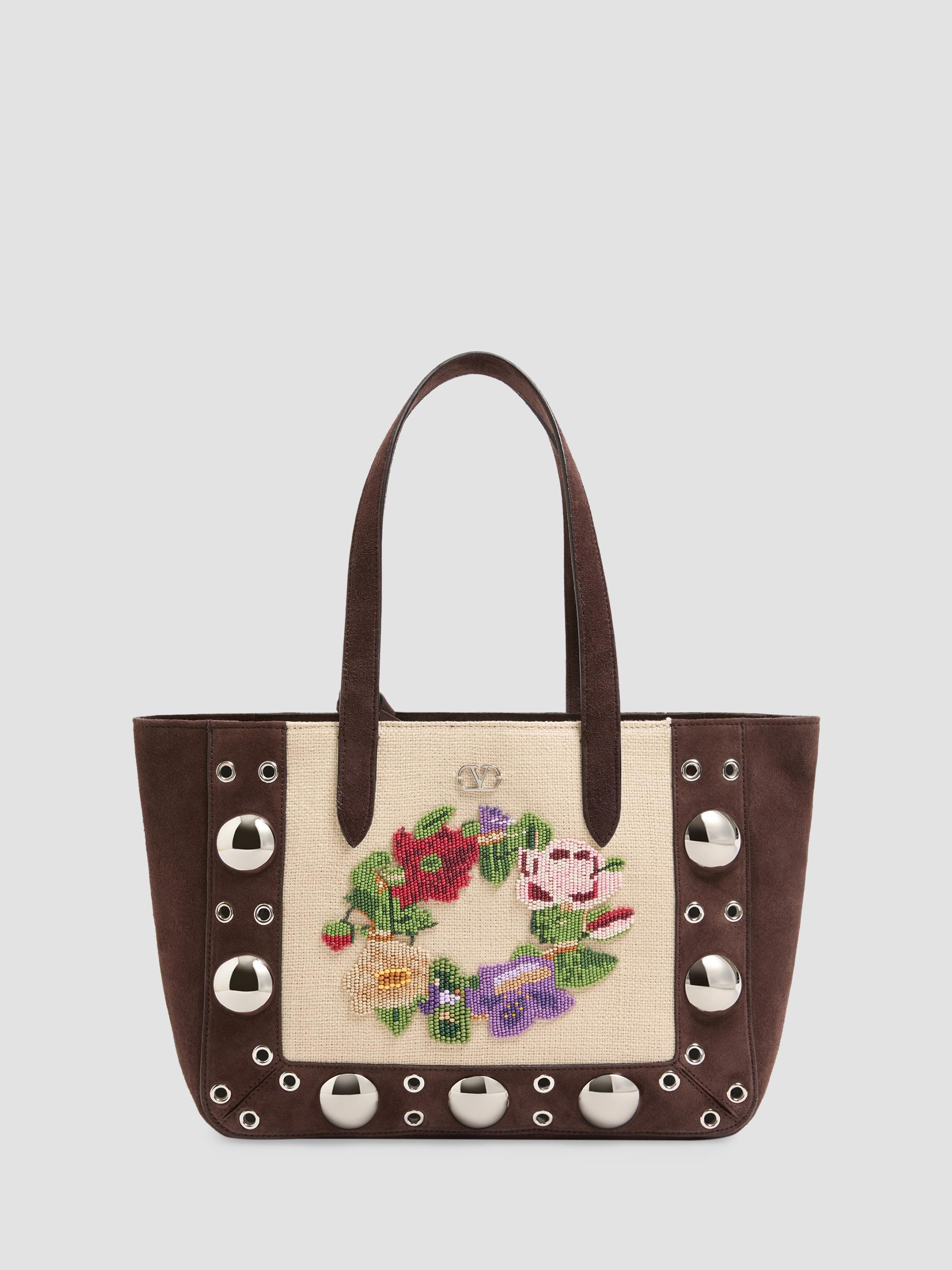 Valentino Garavani Nellcote Embroidered Medium Tote Bag