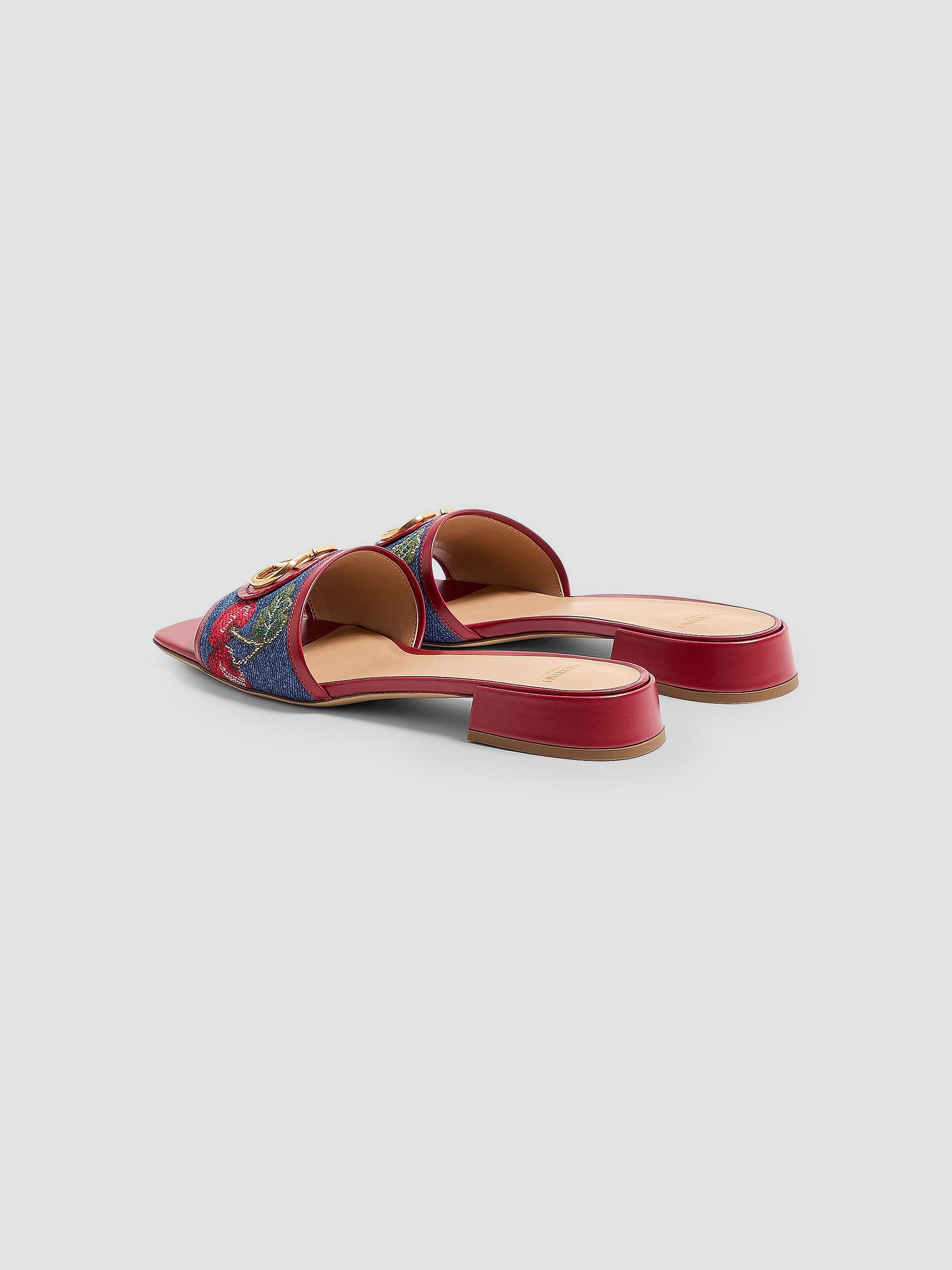 Valentino Garavani VLogo Signature Denim 20MM Slide Sandals | Saks