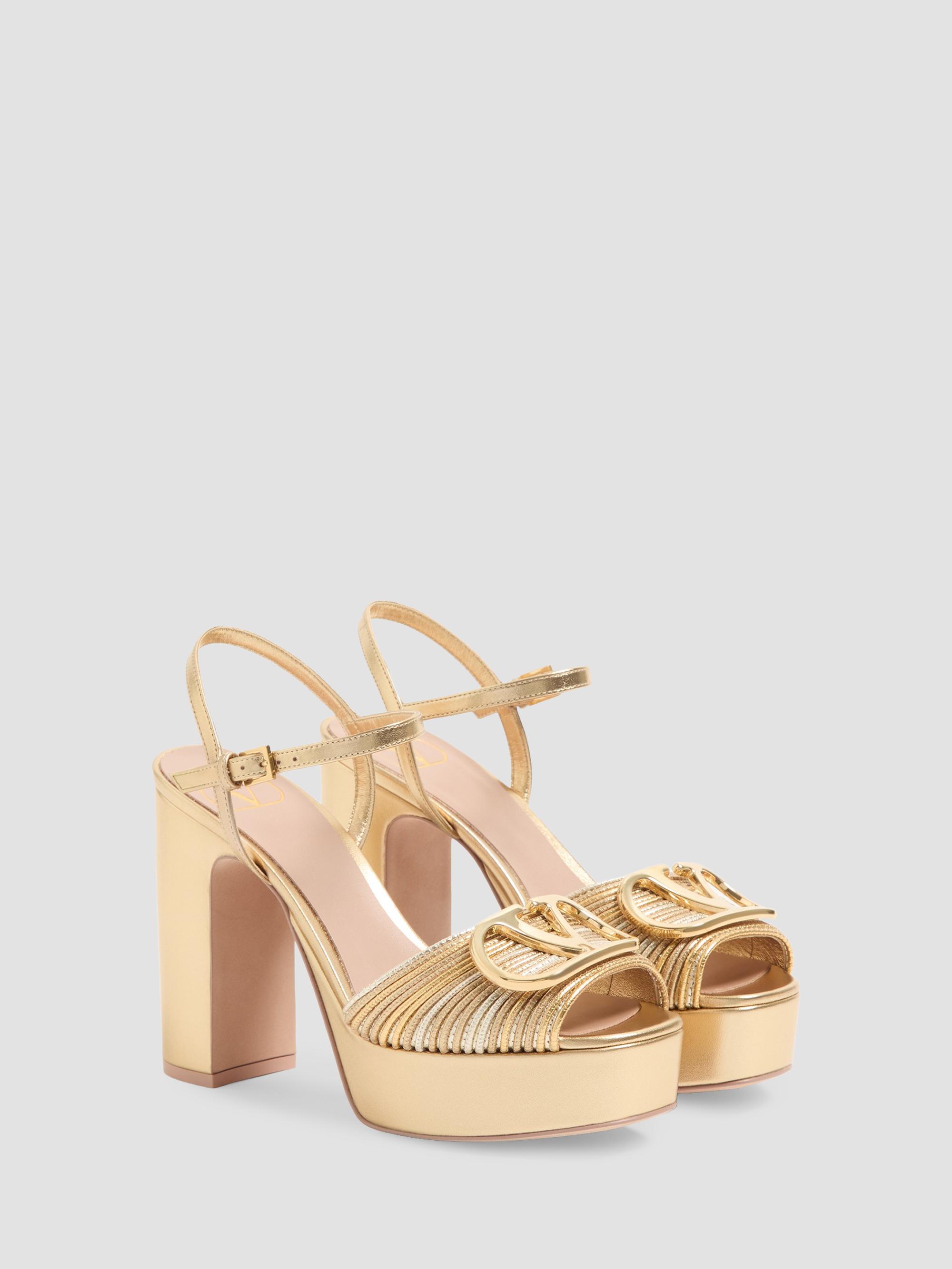Valentino Garavani VLogo Signature Metallic Platform 115MM Sandals